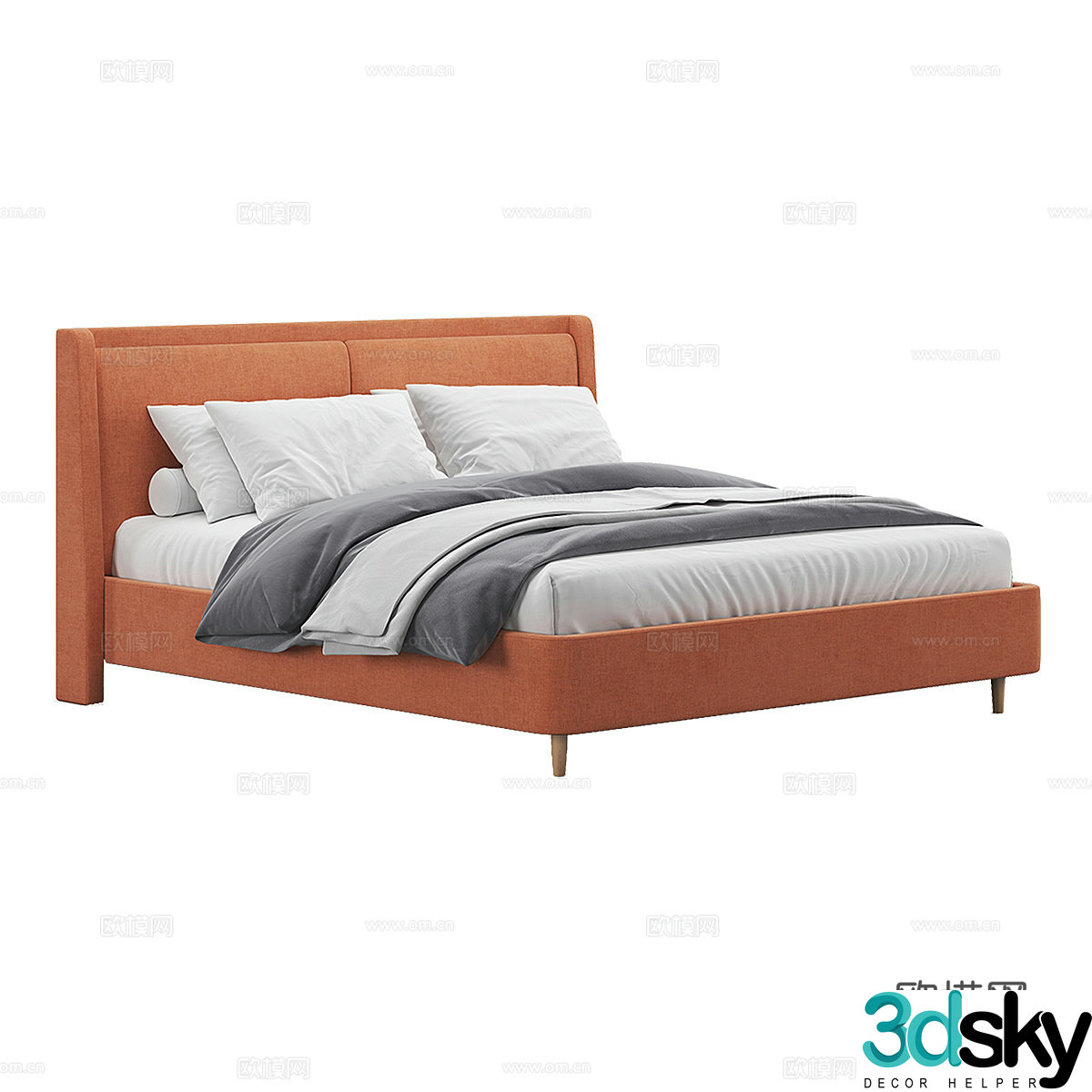 Double bed 3d model