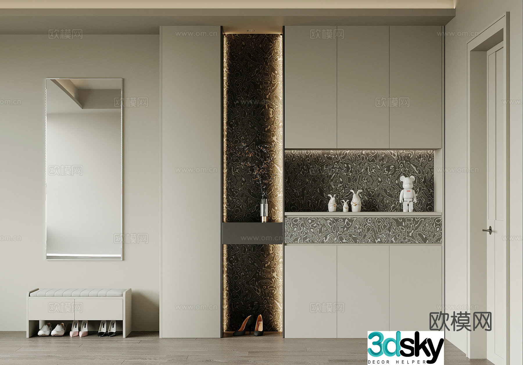 Modern Italian shoe cabinet 3d model