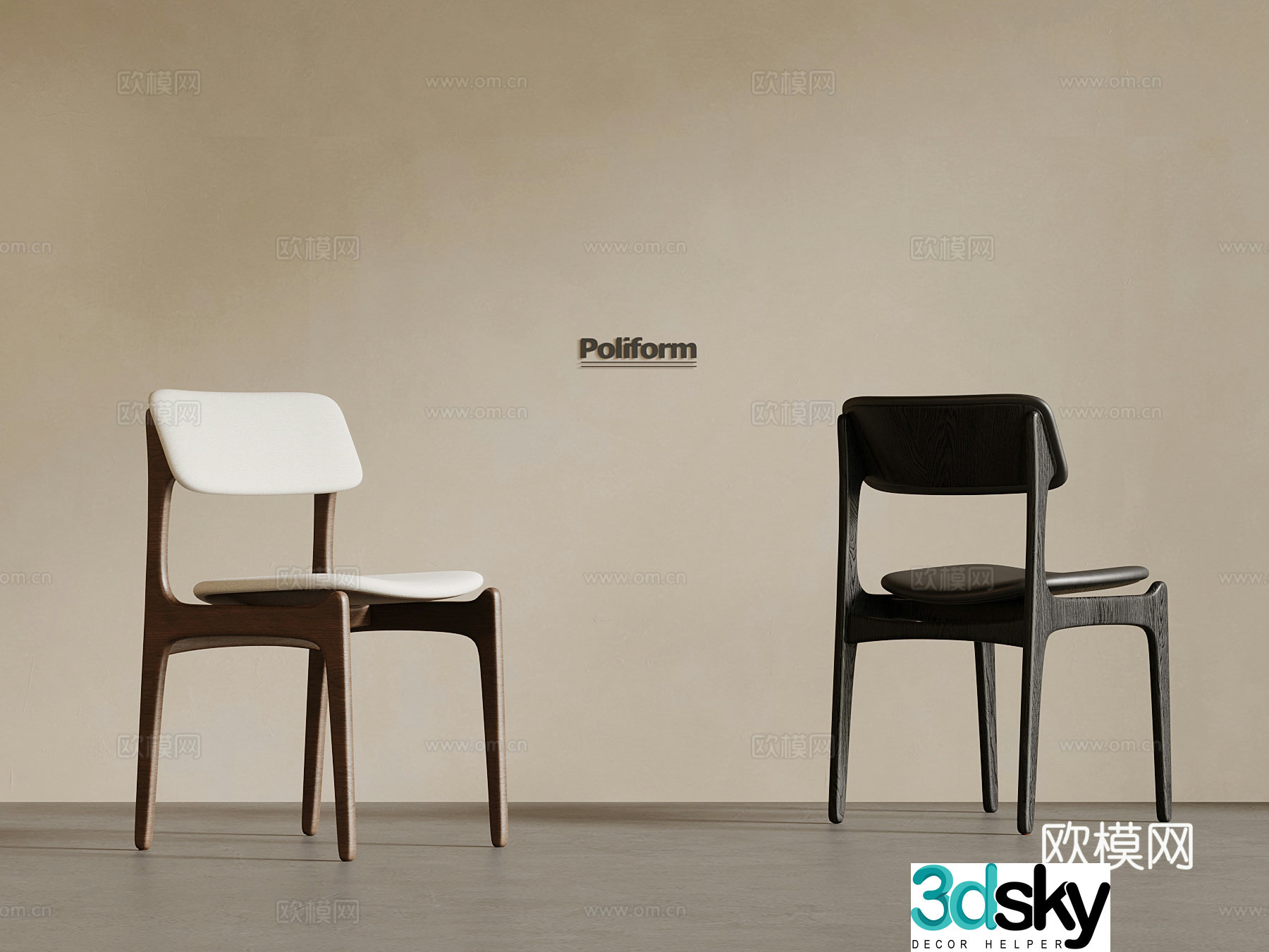 New Chinese dining chair medieval dining chair chair 3d model