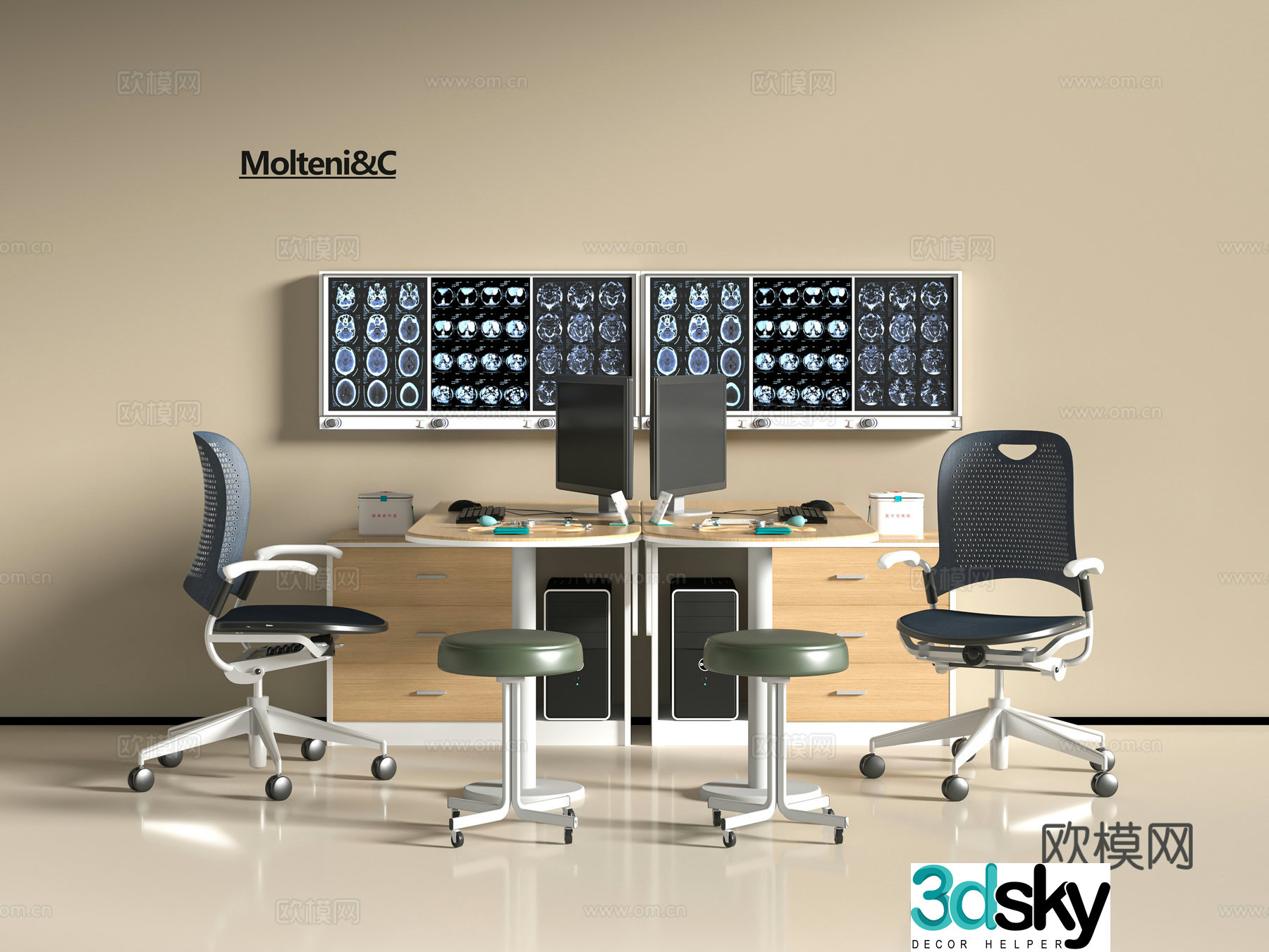Modern clinic table 3d model