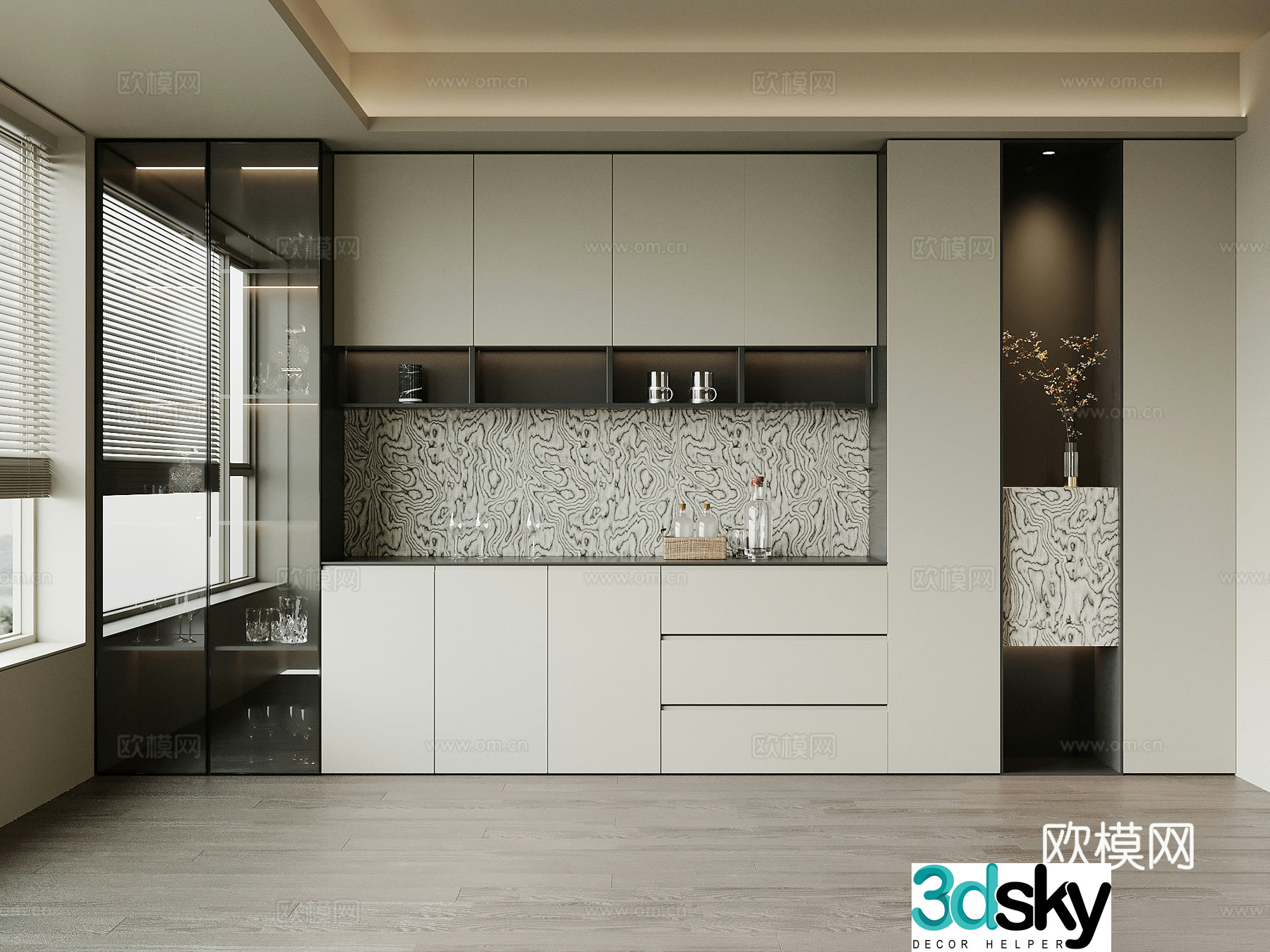 Modern Italian wine cabinet 3D model
