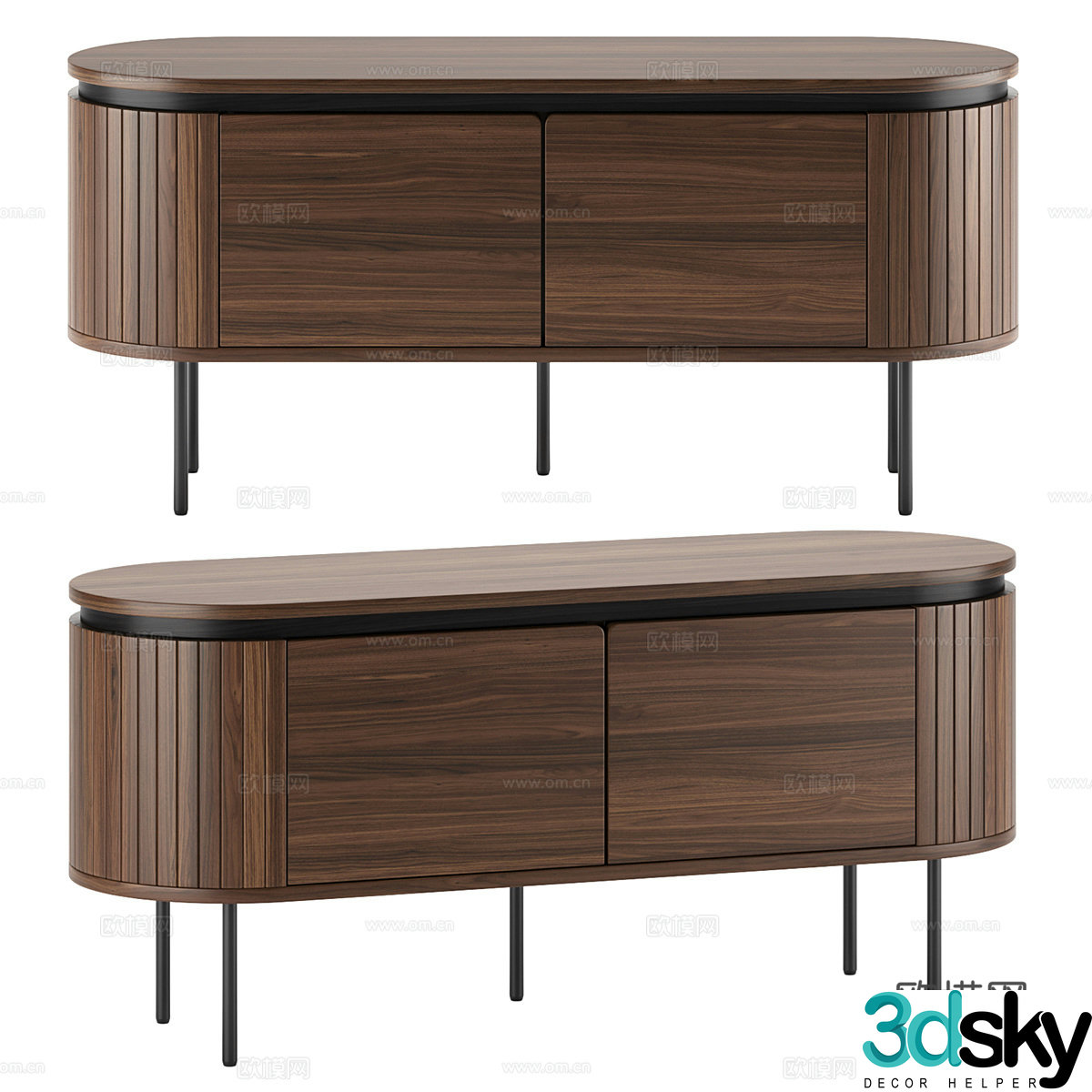 New Chinese-style solid wood finished TV cabinet 3D model