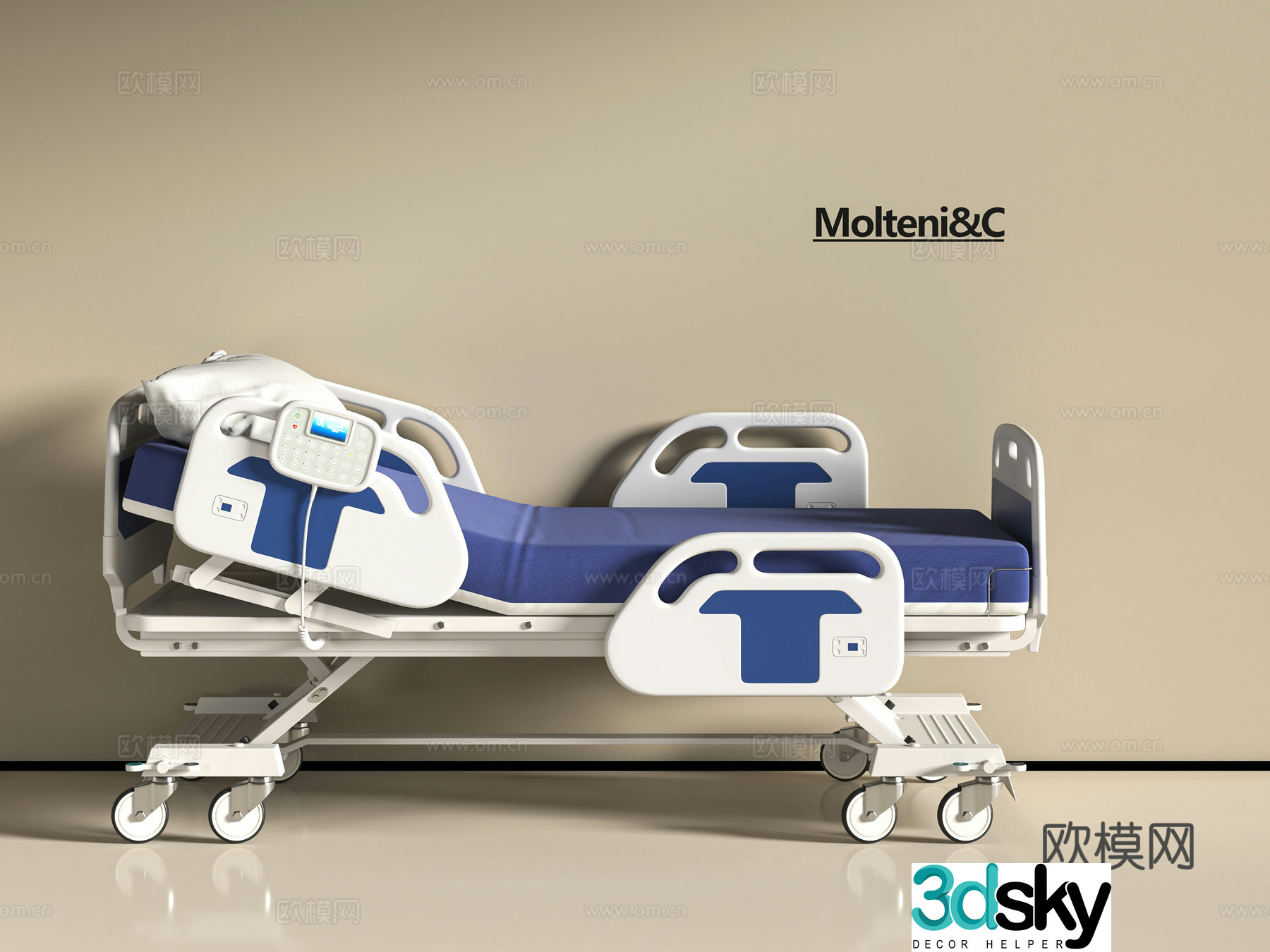 Modern medical bed 3d model