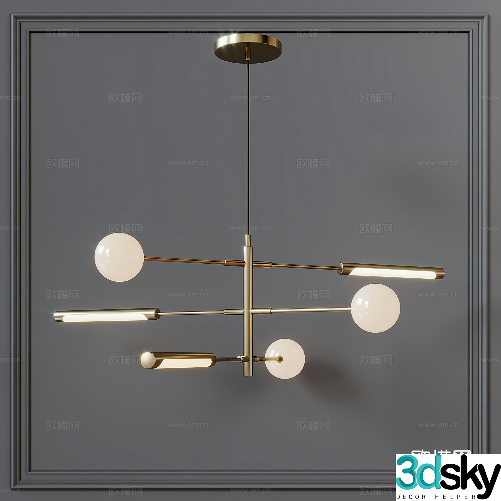 Modern Chandelier Metal Chandelier 3d Model