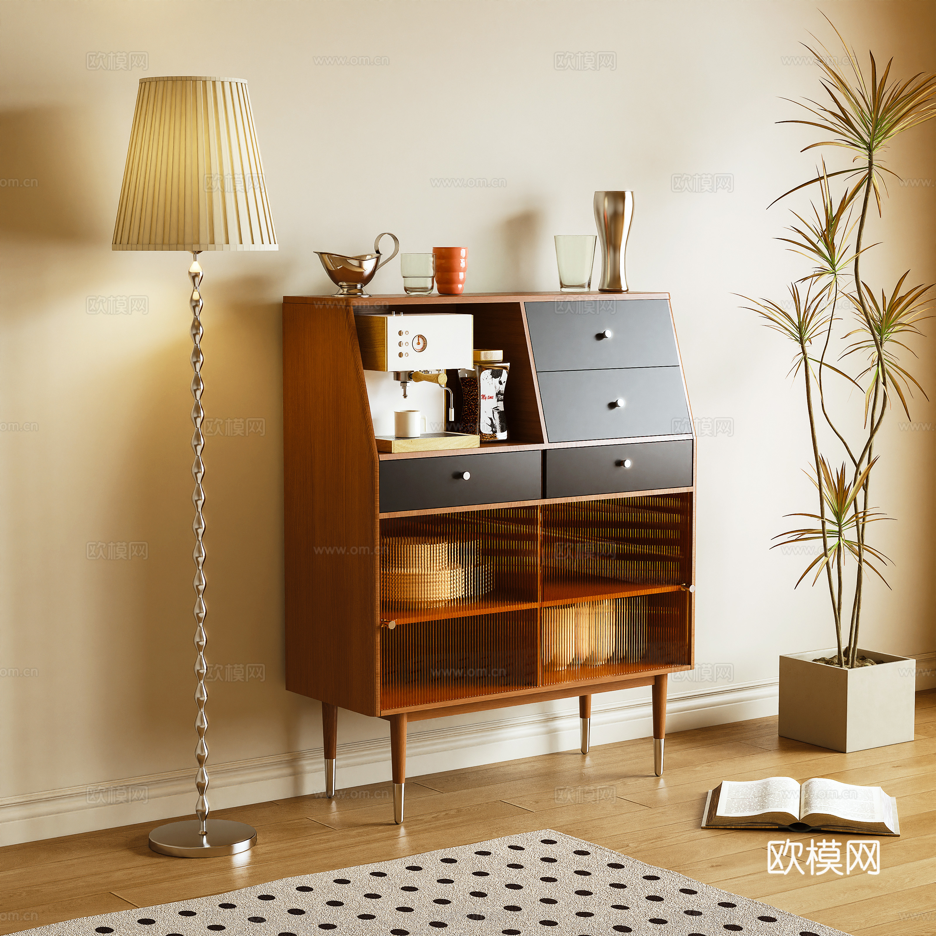 Sideboard Tea Cabinet Sideboard Storage Cabinet 3D Model