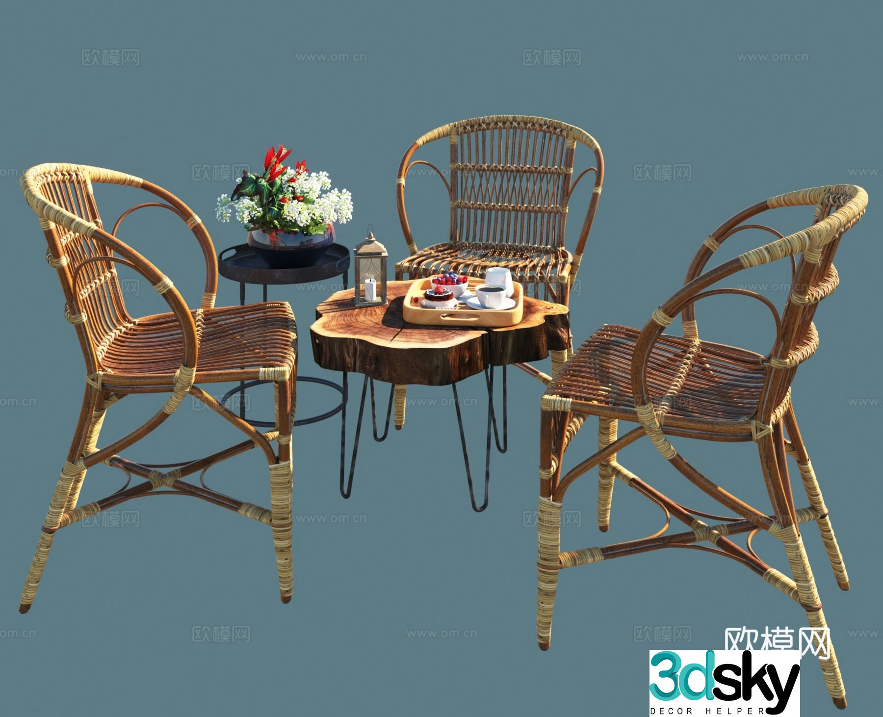 Wicker chair 3d model