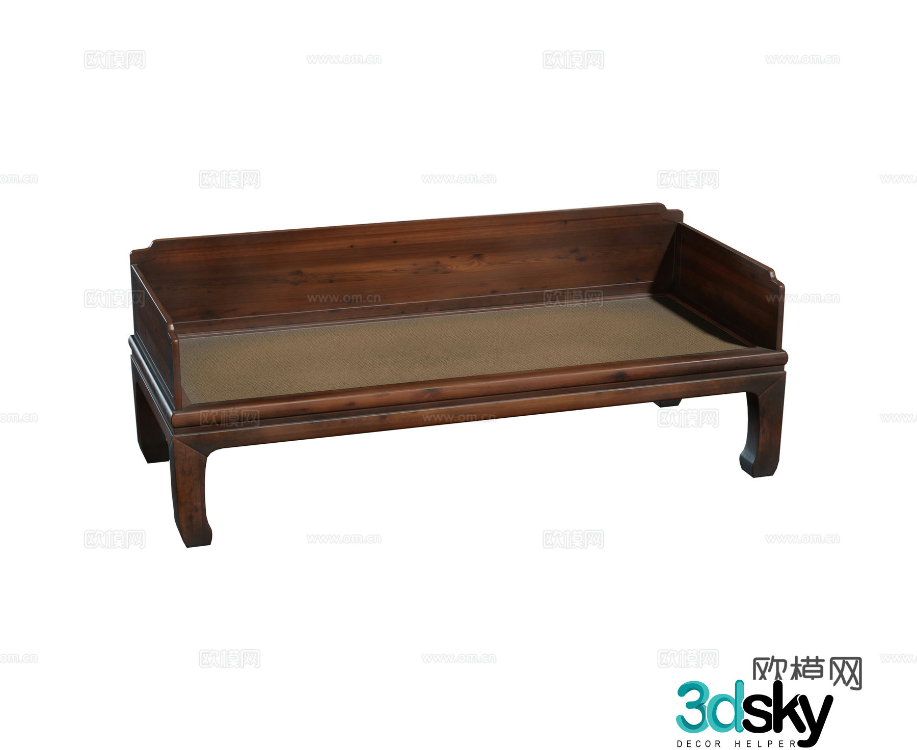 Chinese mahogany furniture three-dimensional Arhat bed combination 3D model