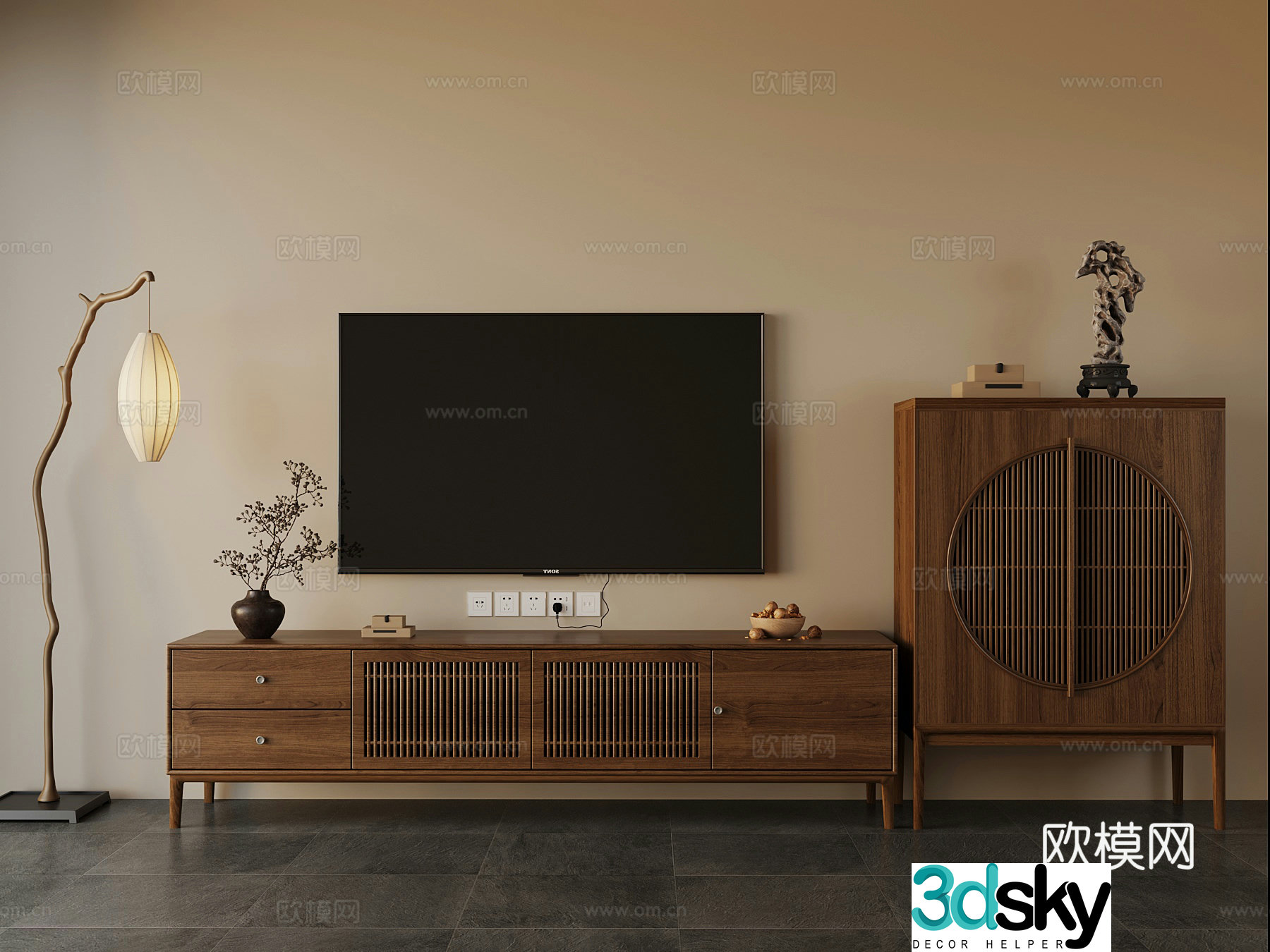 New Chinese TV cabinet 3D model