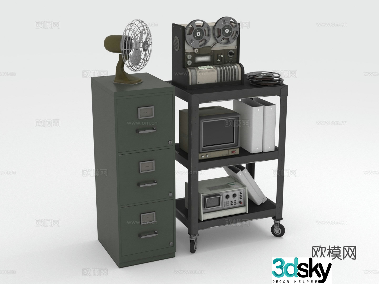 Storage rack Mobile rack Equipment rack Cart 3D model