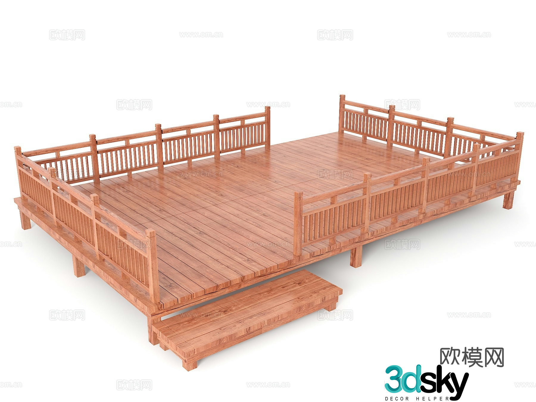 Outdoor wooden platform modern floor anticorrosion wood floor outdoor wooden floor wood grain rest wood flat 3d model