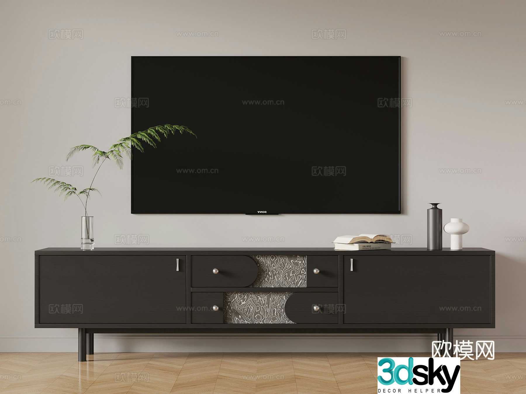 Modern Italian TV Cabinet 3D Model