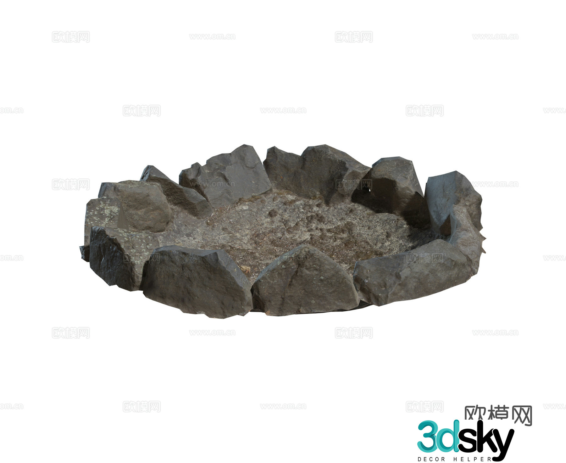 Shihuoteng Firewood Pit Wild Homemade Fire Grilling Stove Combination 3D Model