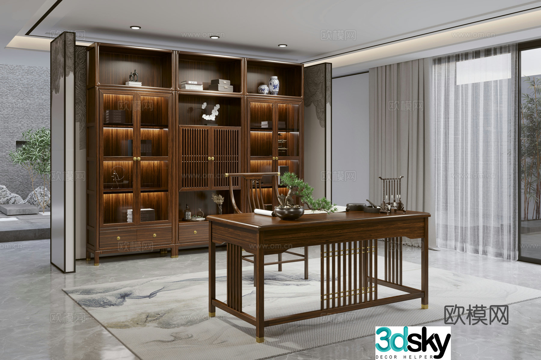 New Chinese tea room 3D model
