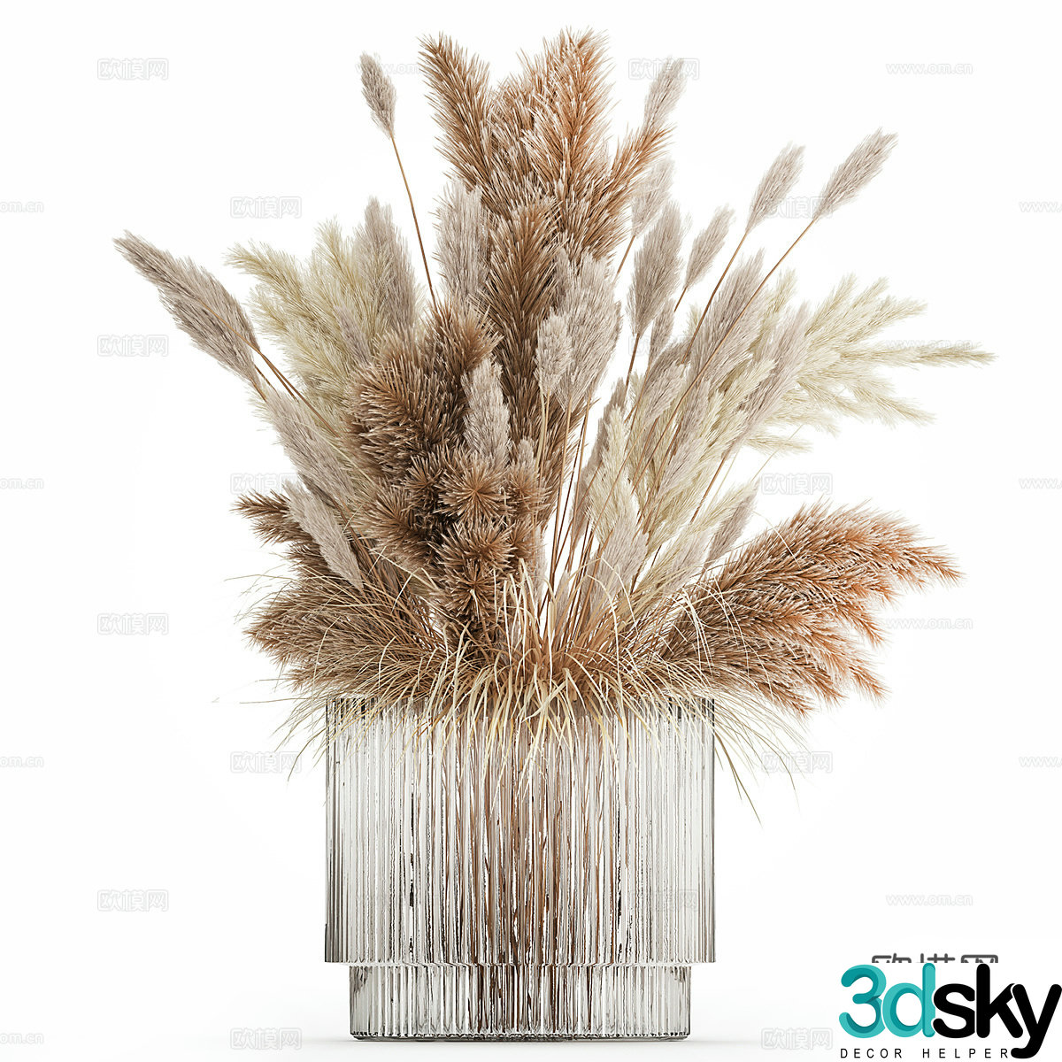 Modern vase flower art 3d model