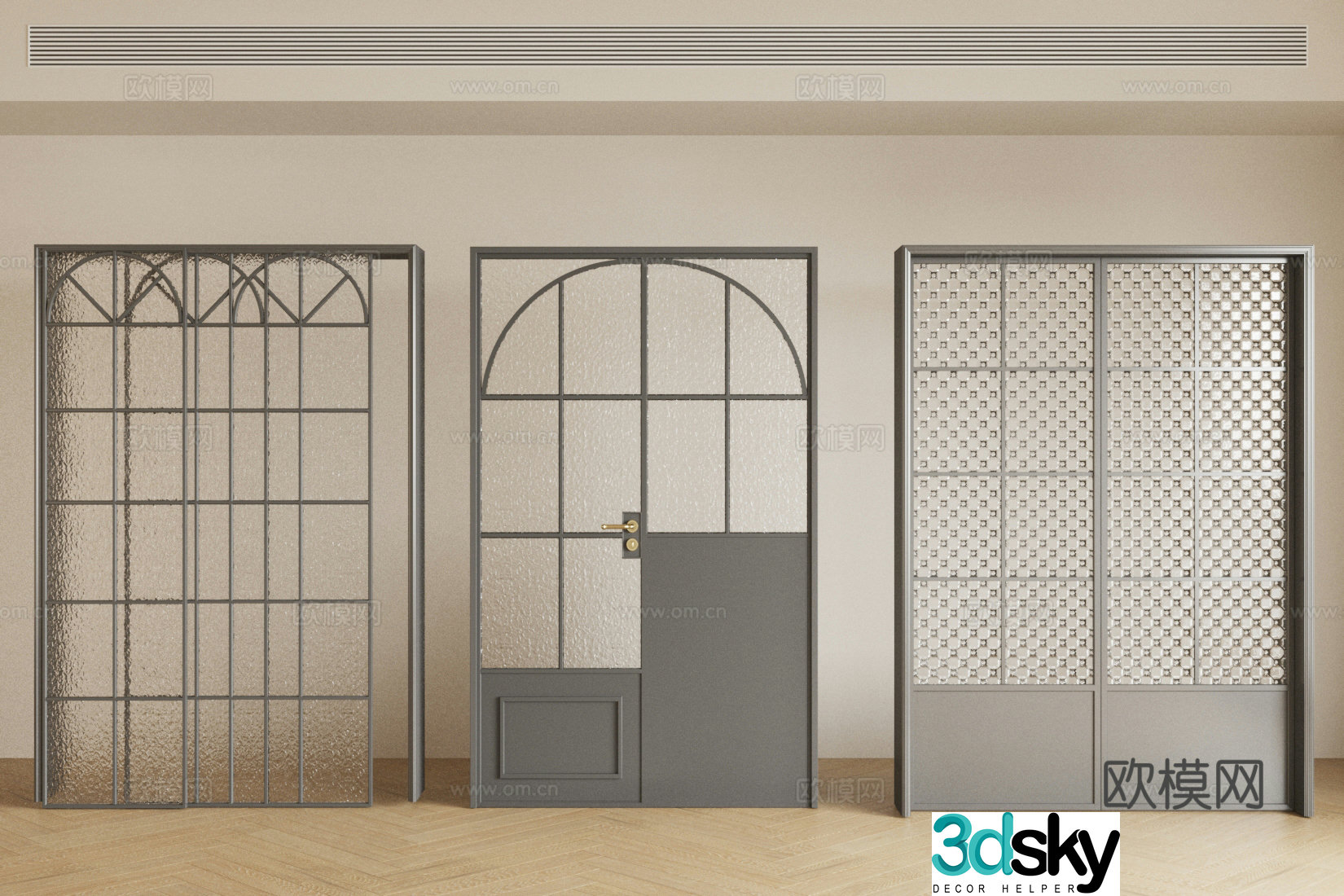Modern single-open door French double-open door Glass single-open door Single-open door Bedroom door Kitchen and bathroom door 3D model