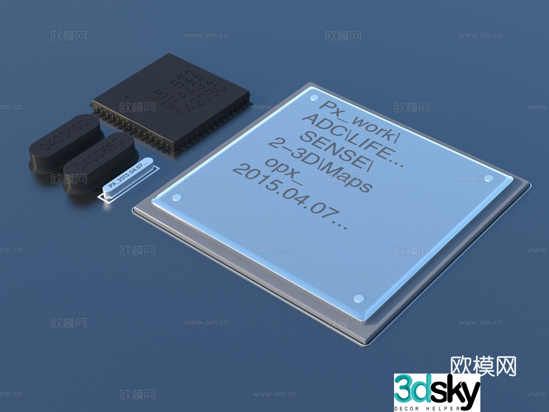 Electronic components Circuit parts 3D model