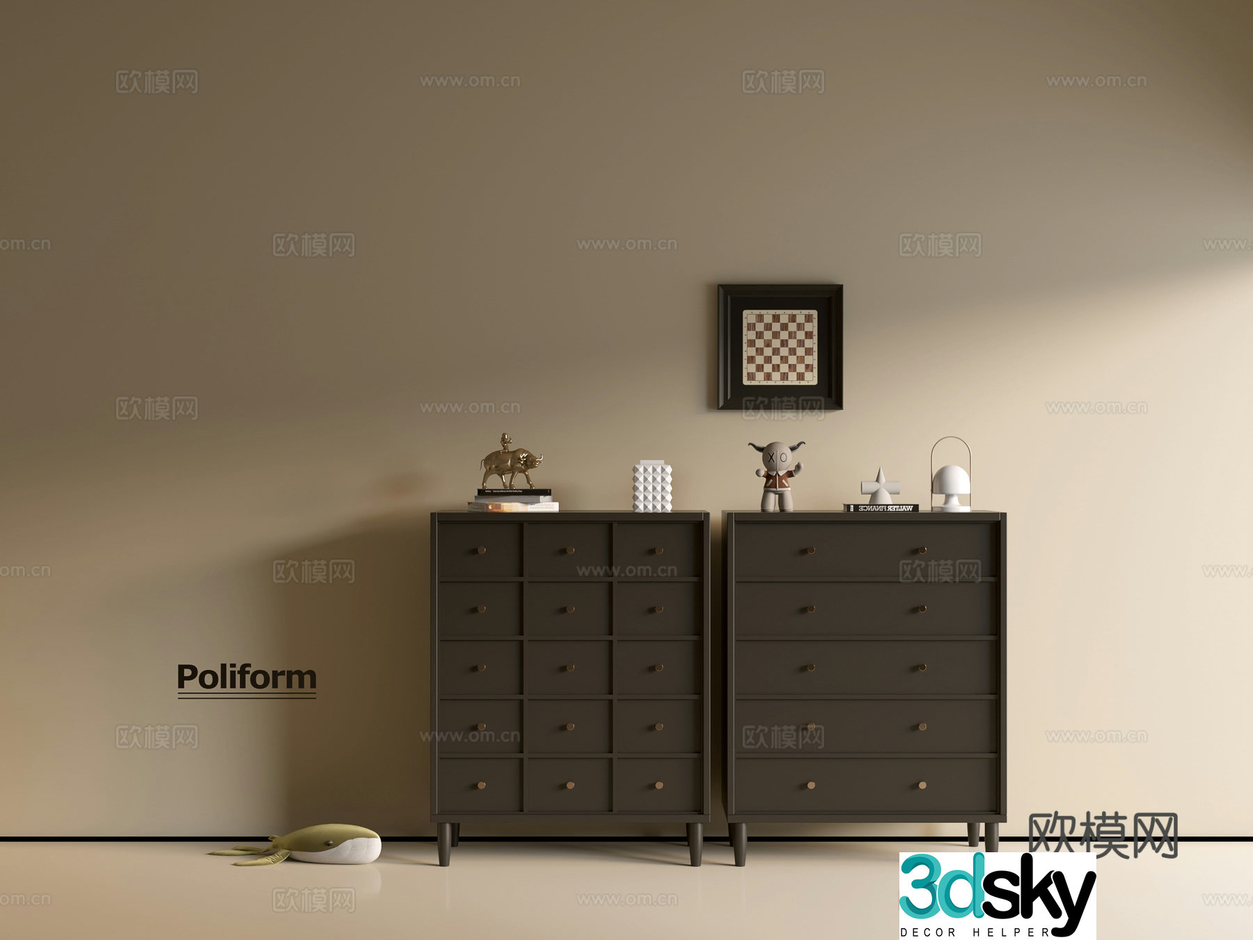 Modern black cabinet ins wind side cabinet chest cabinet low cabinet whole cabinet dining side cabinet balcony cabinet 3d model