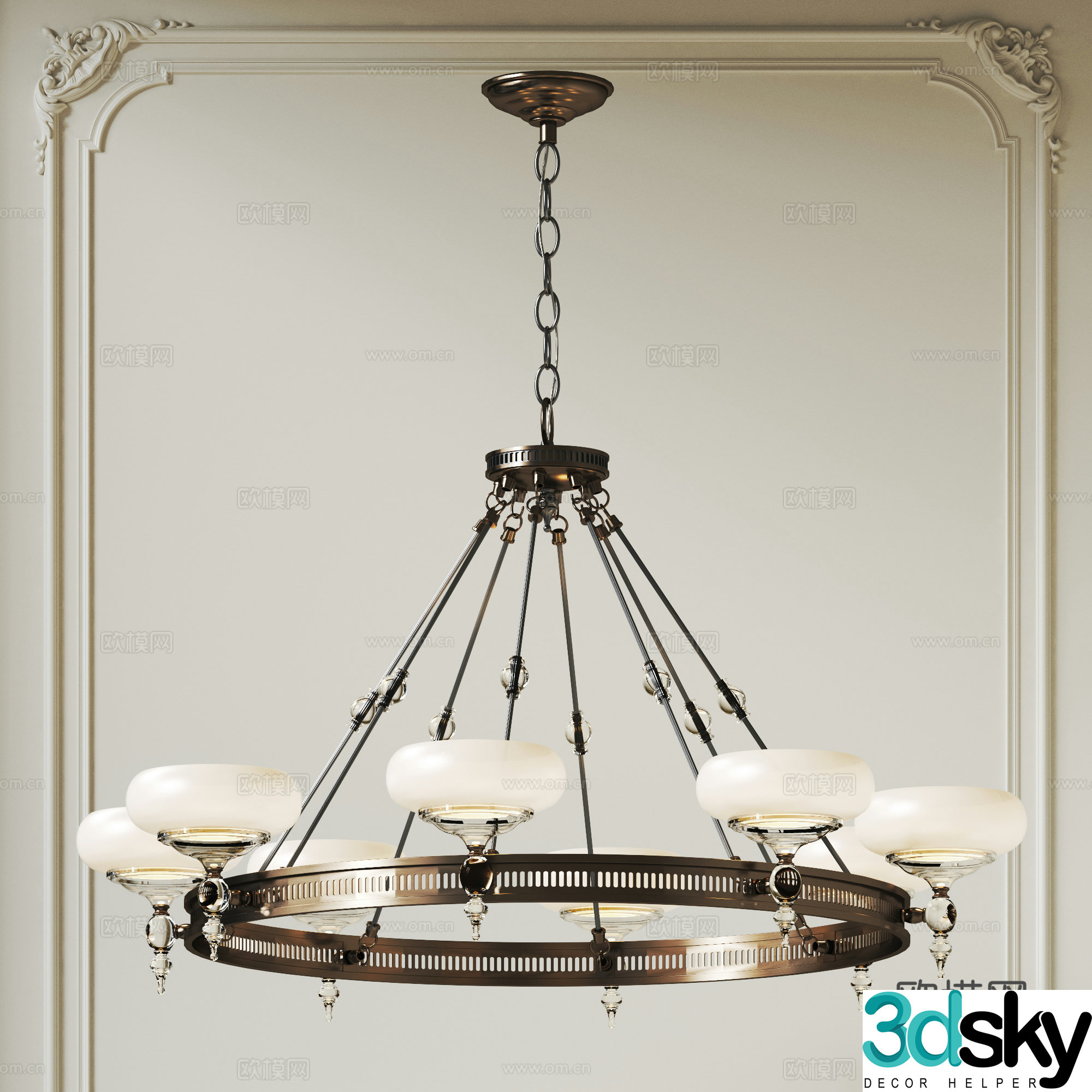 American metal glass chandeliers living room chandeliers dining room chandeliers bedroom chandeliers medieval style chandeliers 3D model