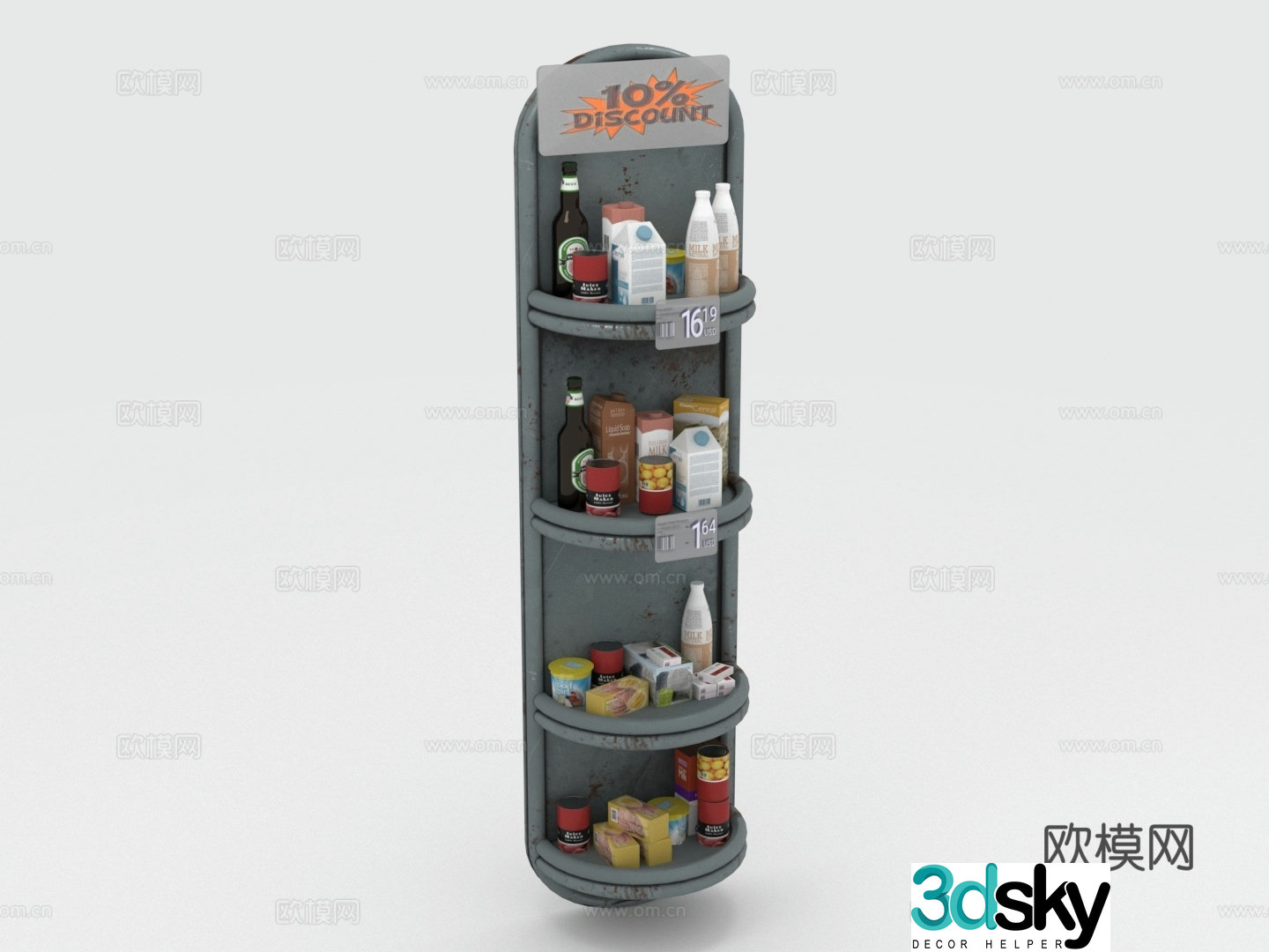 Shelf Display rack Display rack Storage rack 3D model