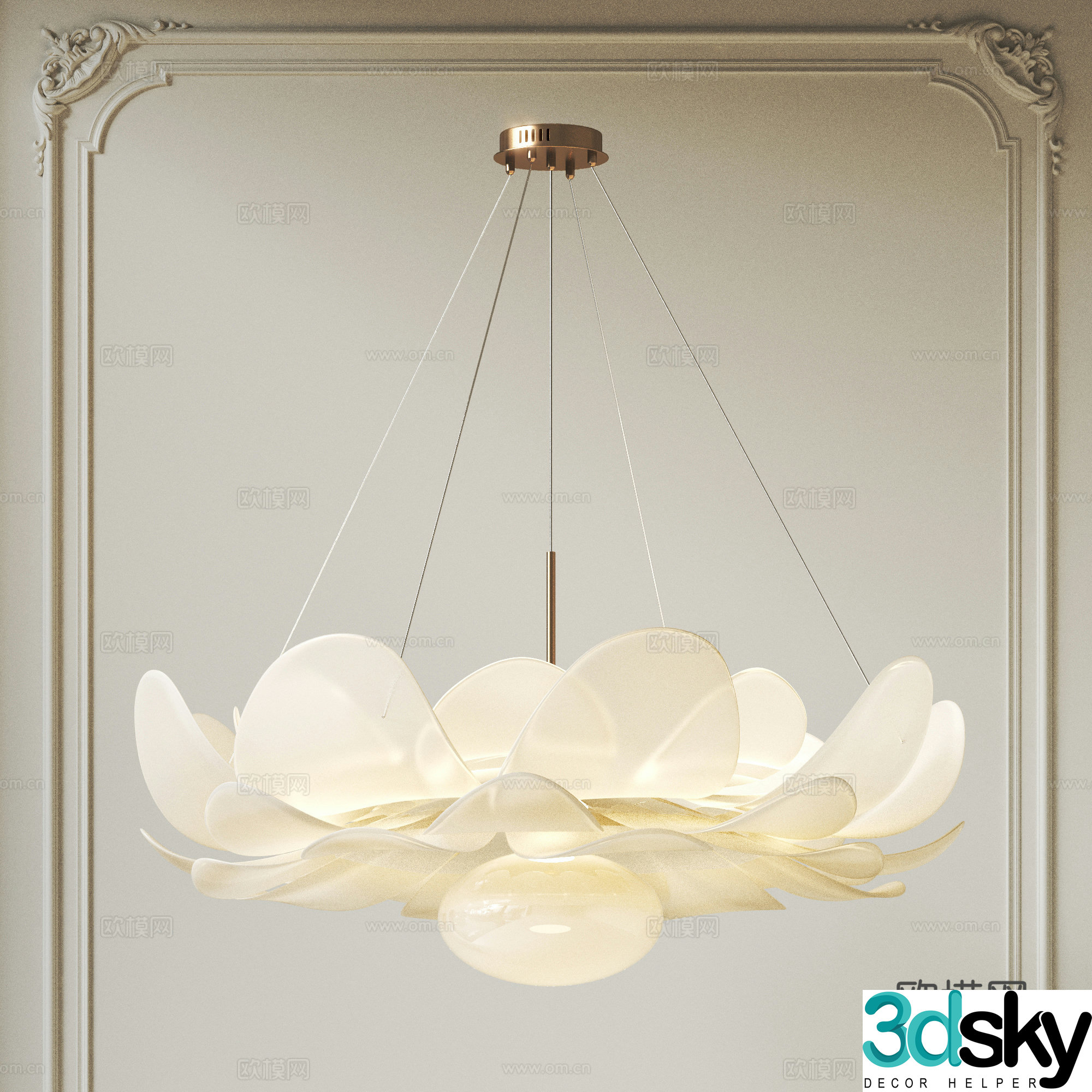 Modern French petal chandeliers decorative chandeliers living room chandeliers bedroom chandeliers children’s room chandeliers 3D model