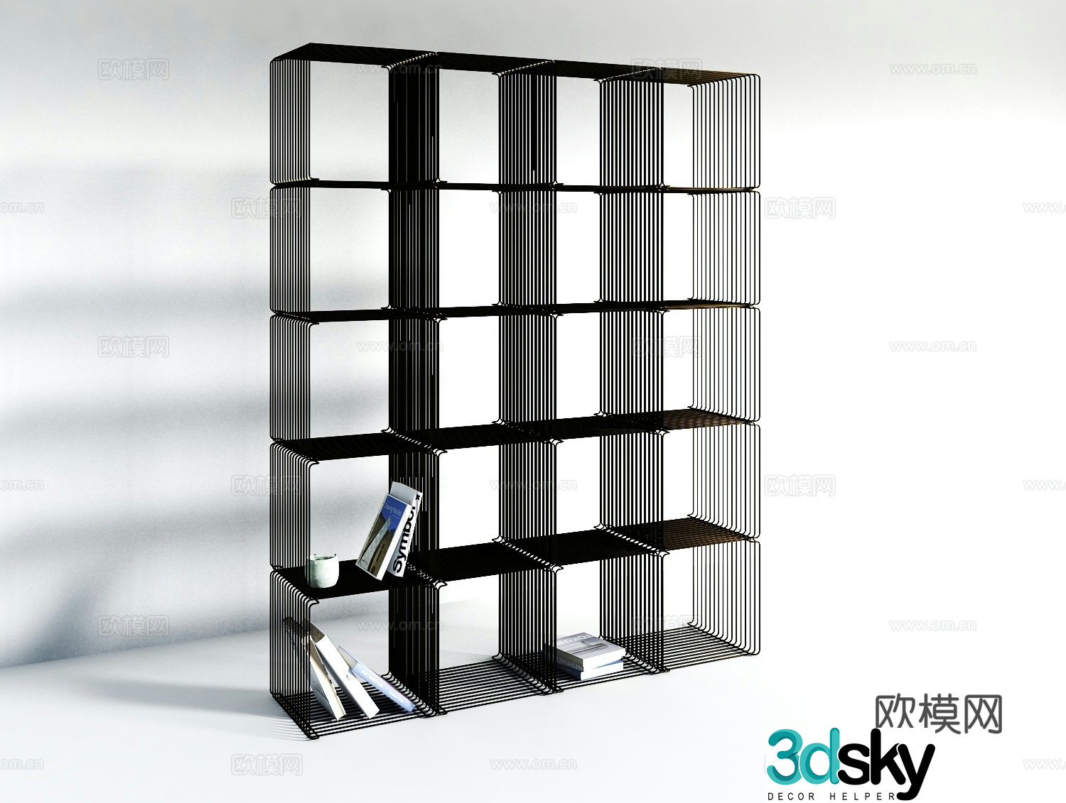 Modern metal display rack 3d model