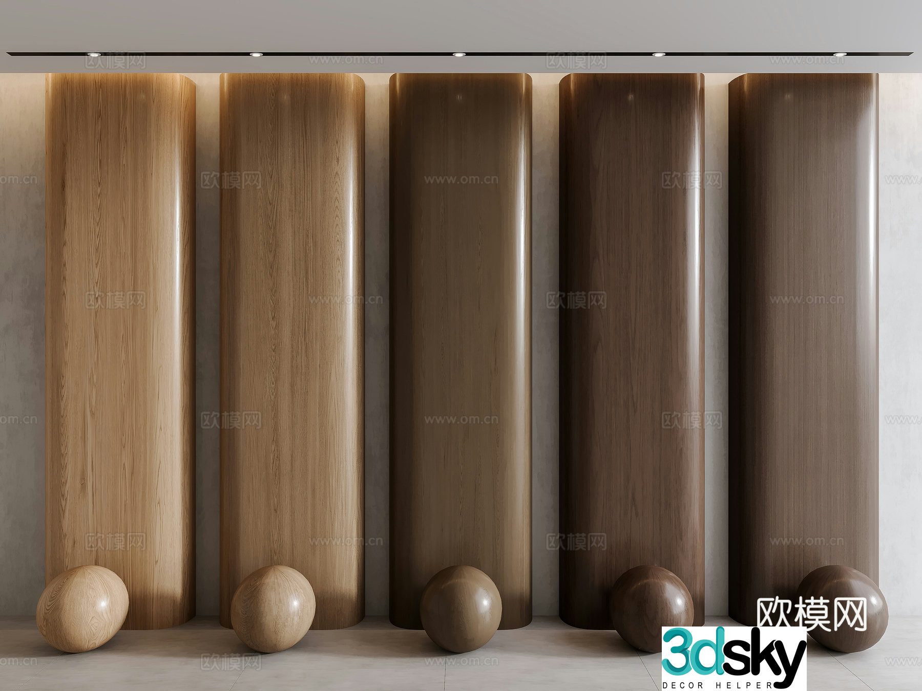 Modern wood veneer walnut wood veneer brown wood color 3d model