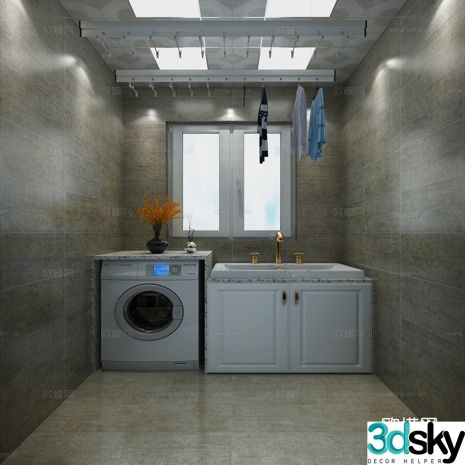 Home laundry room Laundry room 3d model