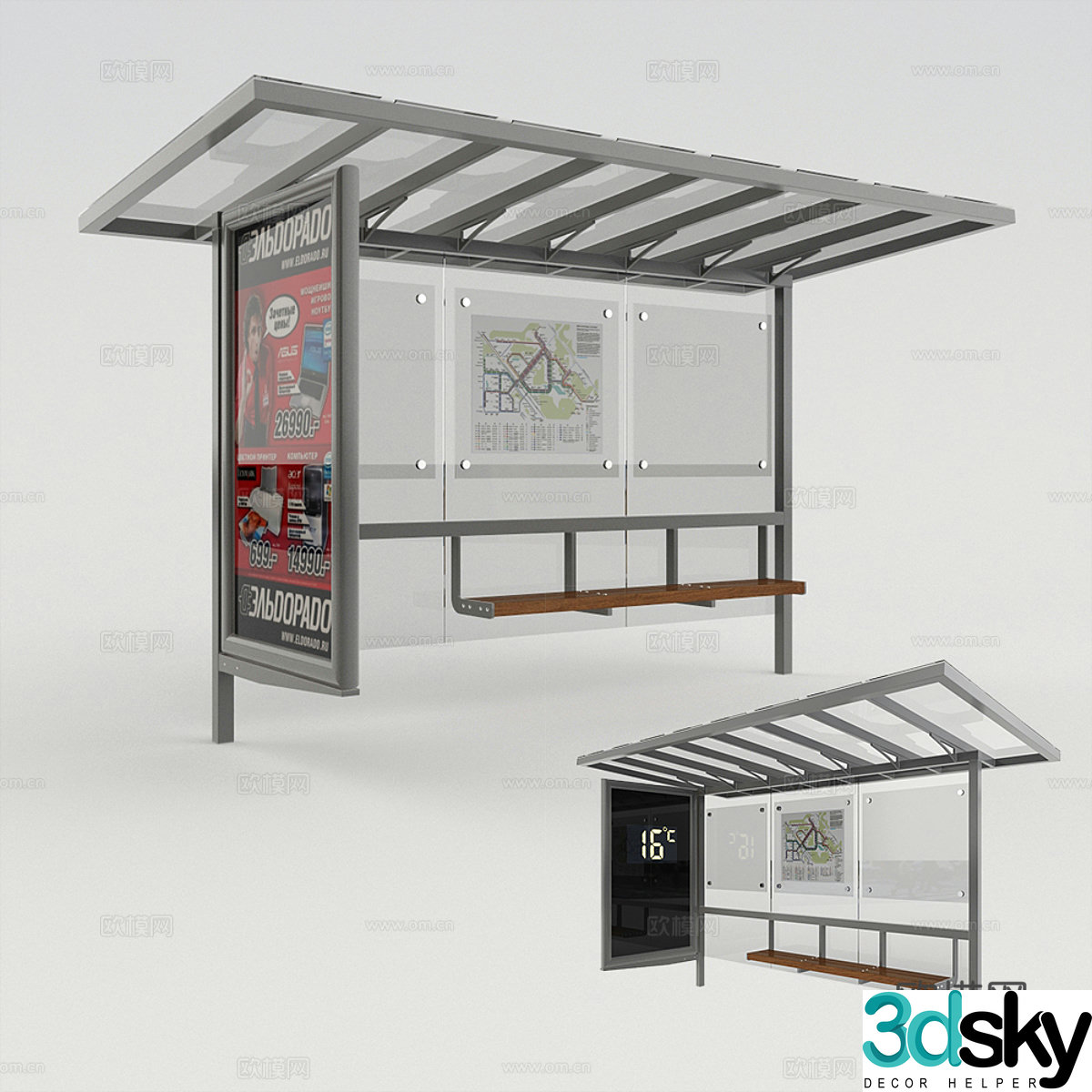bus stop 3d model
