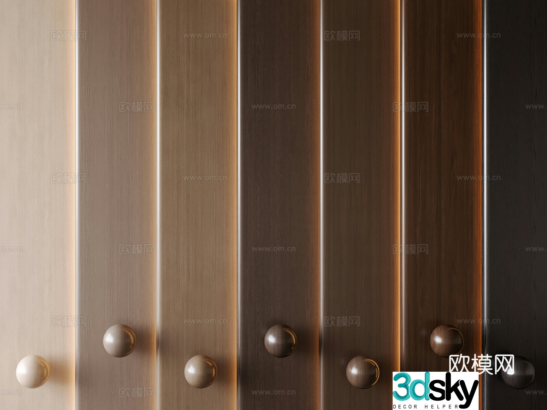 Modern wood veneer walnut wood veneer brown wood color 3d model