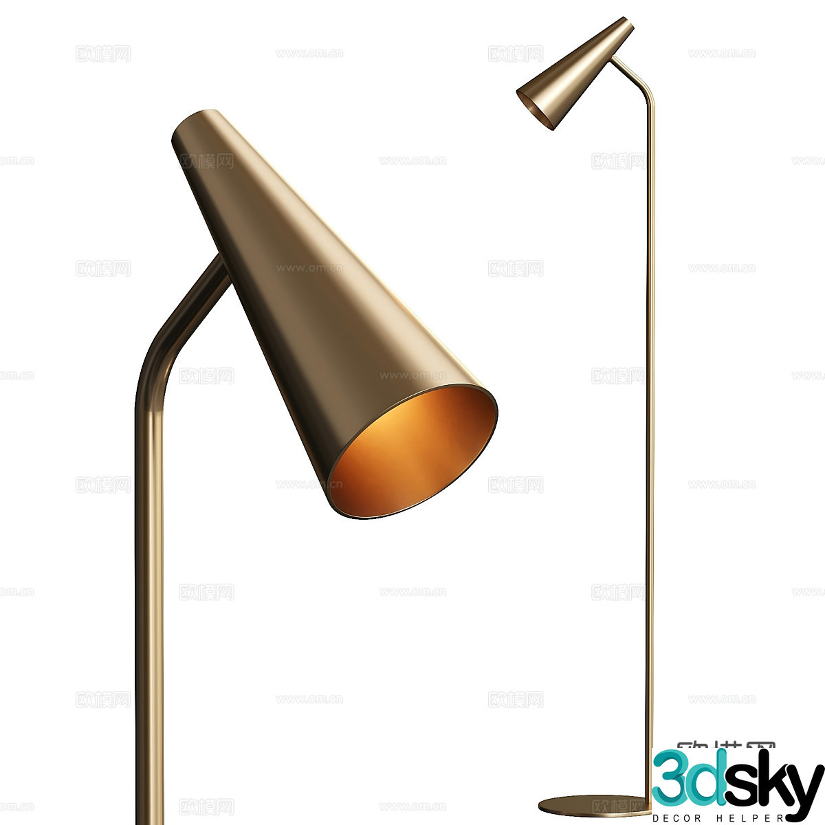 Modern light luxury minimalist floor lamp 3D model