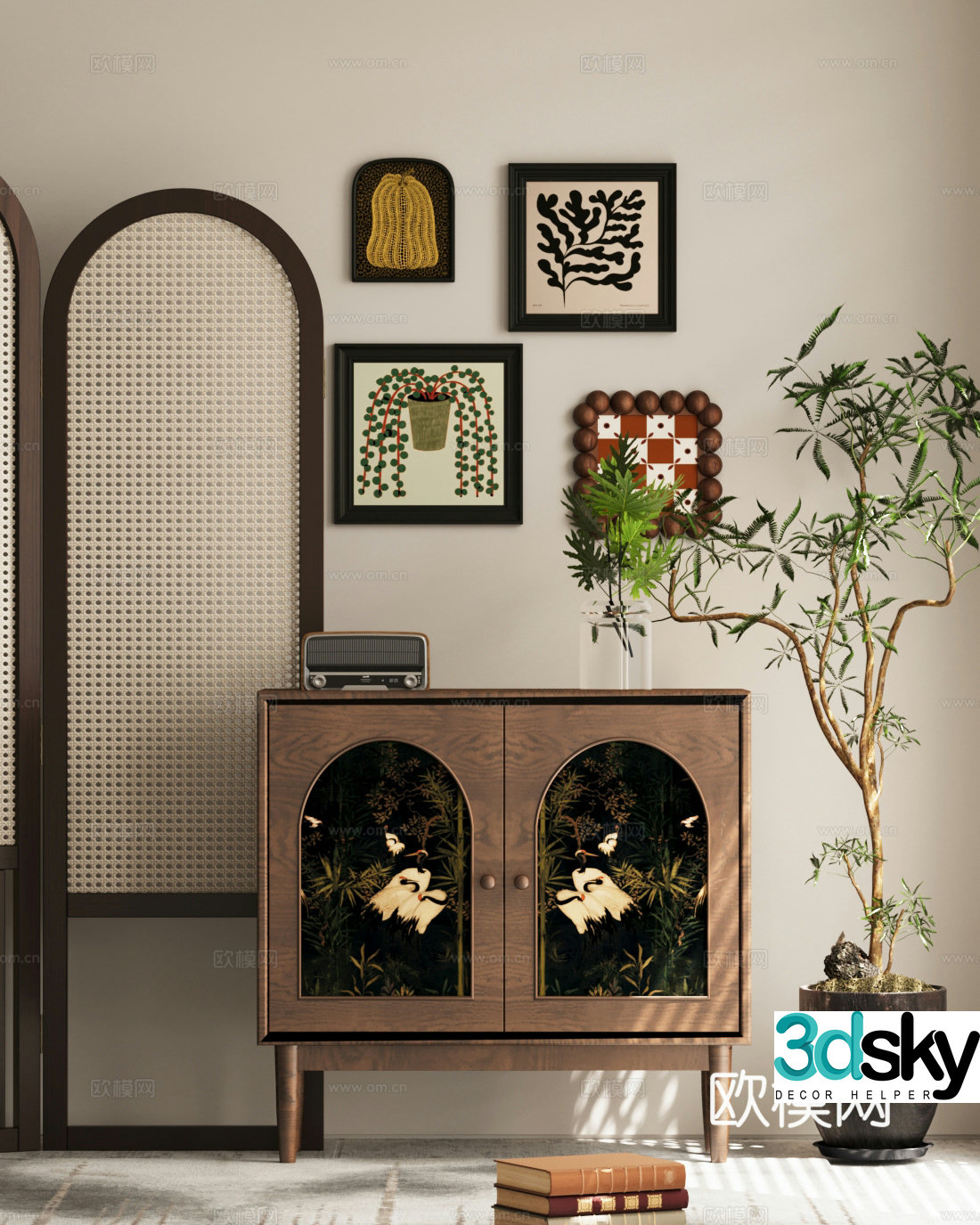 Retro medieval porch cabinet French retro chest of drawers Medium style chest of drawers side cabinet Retro style decorative cabinet 3D model