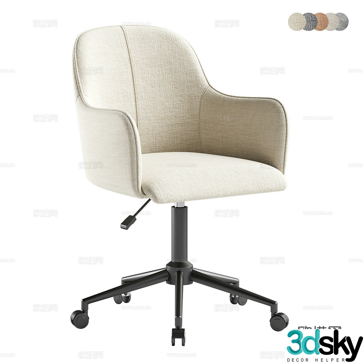 Modern Italian fabric office chair 3d model