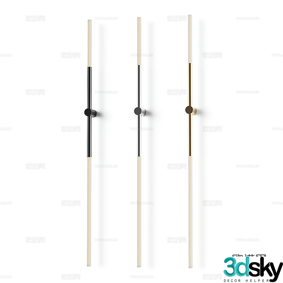 Modern minimalist long linear wall lamp 3D model