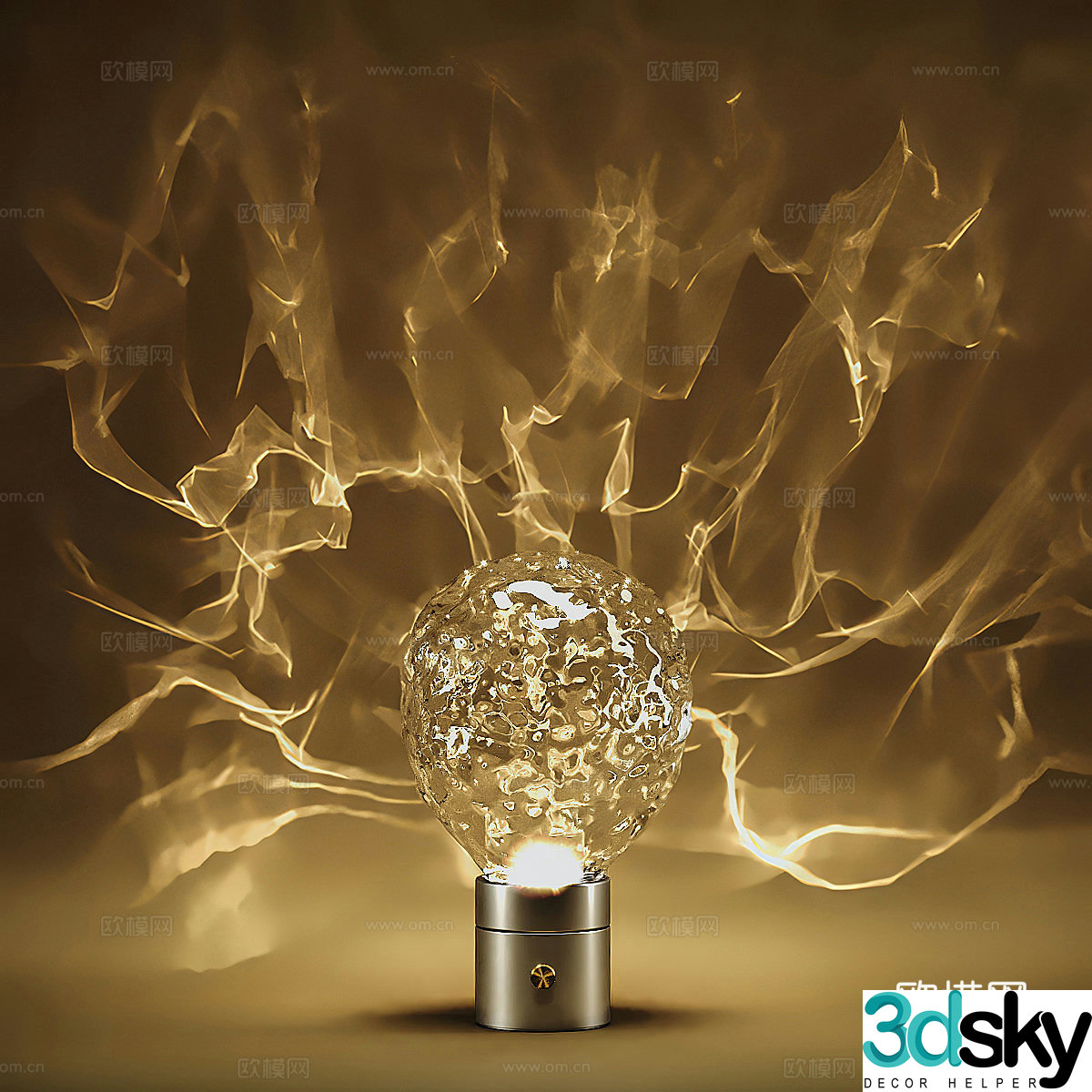 Modern minimalist glass decorative animation lamp 3d model