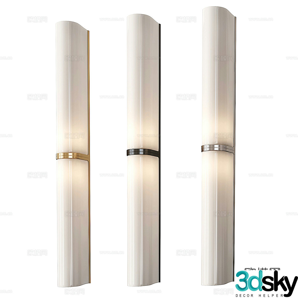 Modern Italian long glass decorative wall lamp 3d model