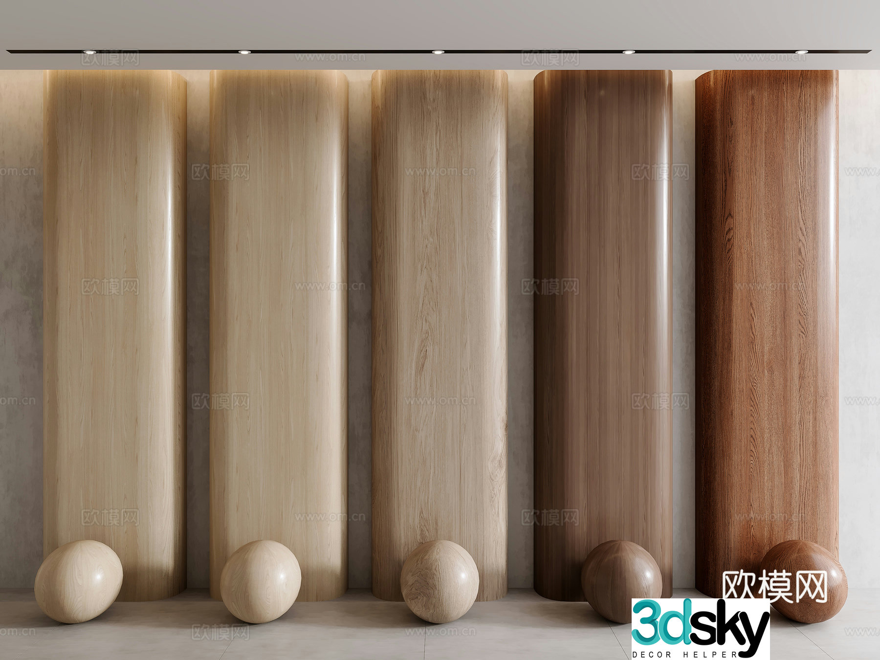 Modern wood veneer walnut wood veneer brown wood color 3d model
