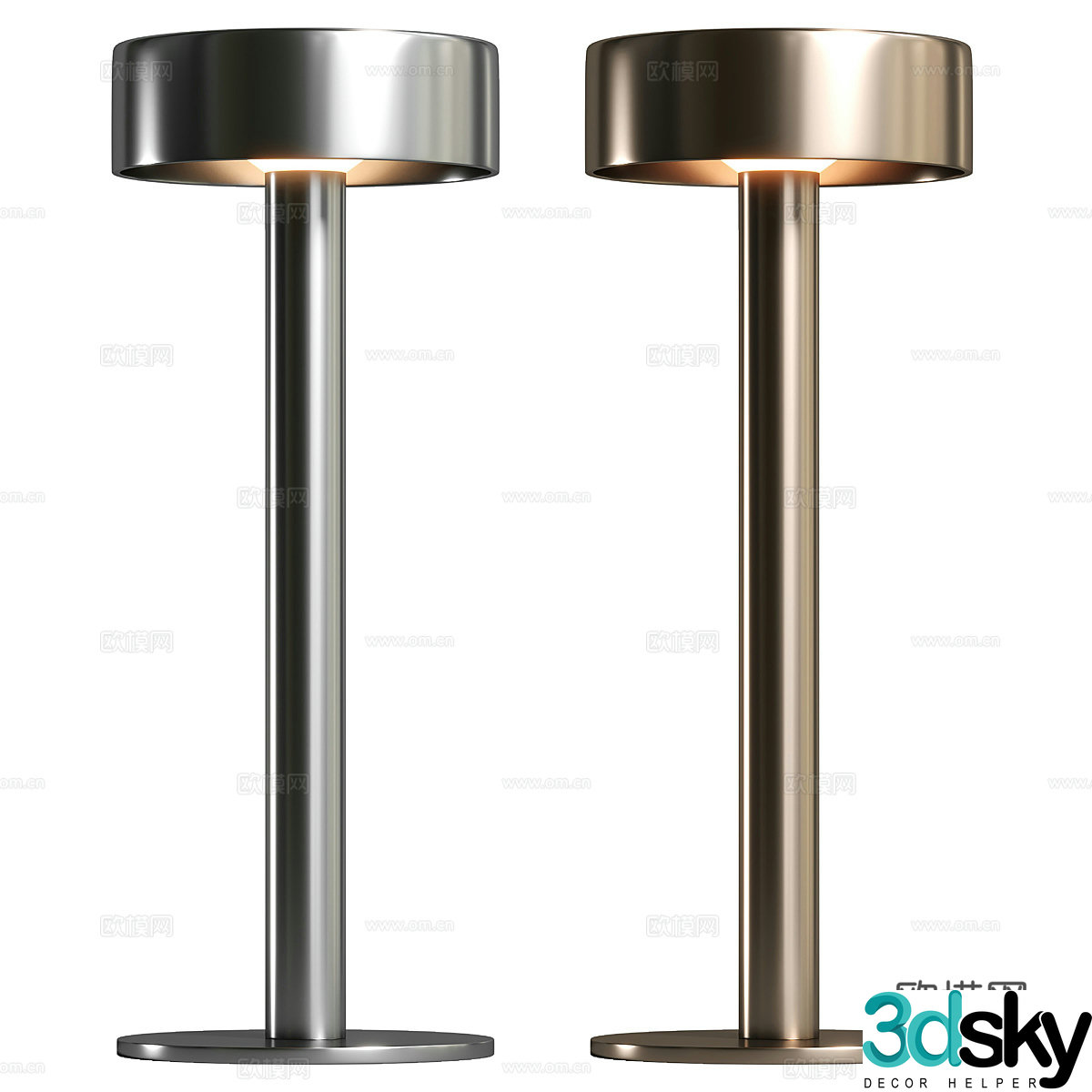 Modern light luxury minimalist metal desk lamp 3D model