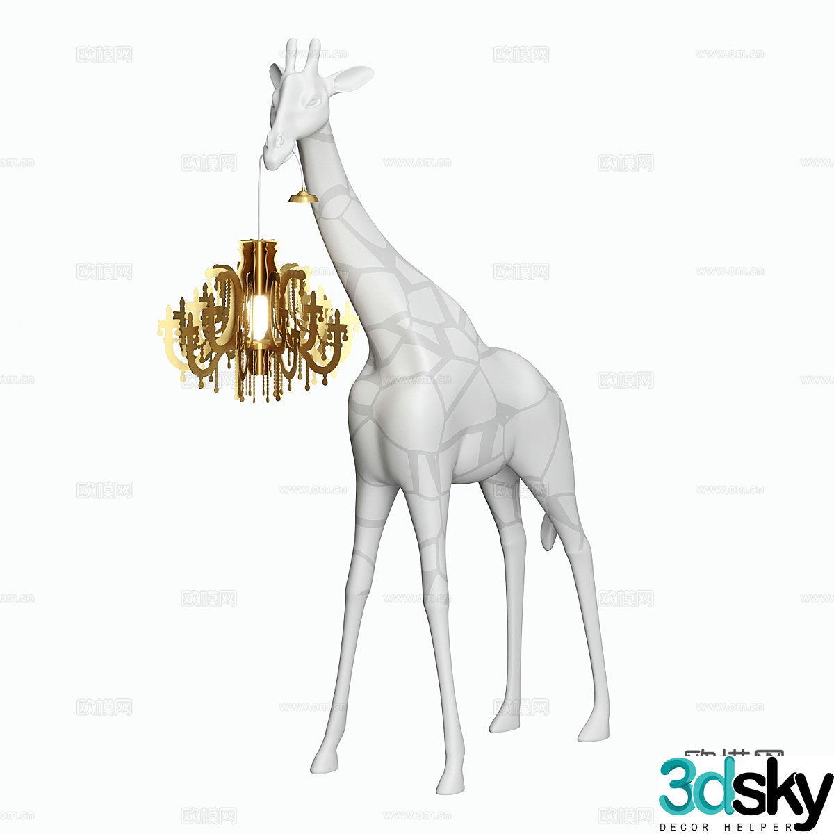 Modern light luxury giraffe decorative floor lamp 3d model