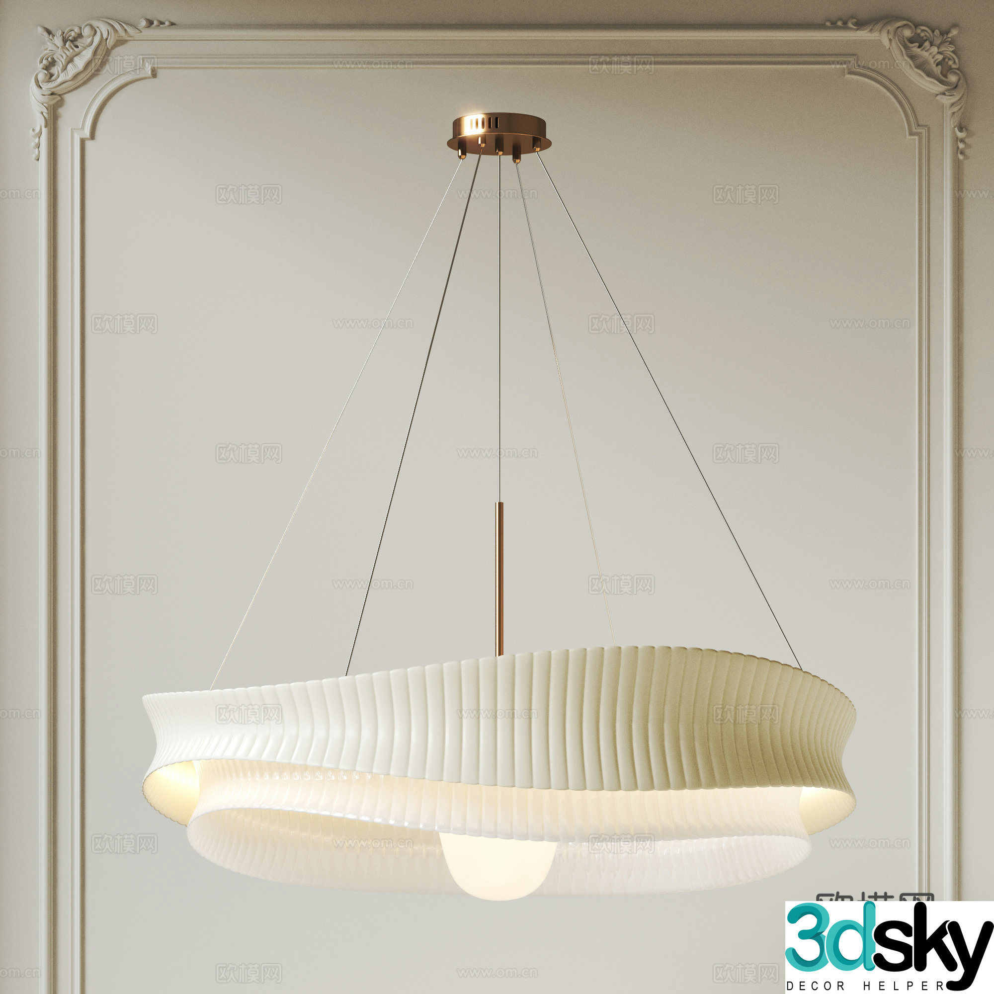 French Wasabi Chandelier Double-layer Chandelier Special-shaped Chandelier Living Room Chandelier Bedroom Chandelier Creamy Chandelier 3D Model