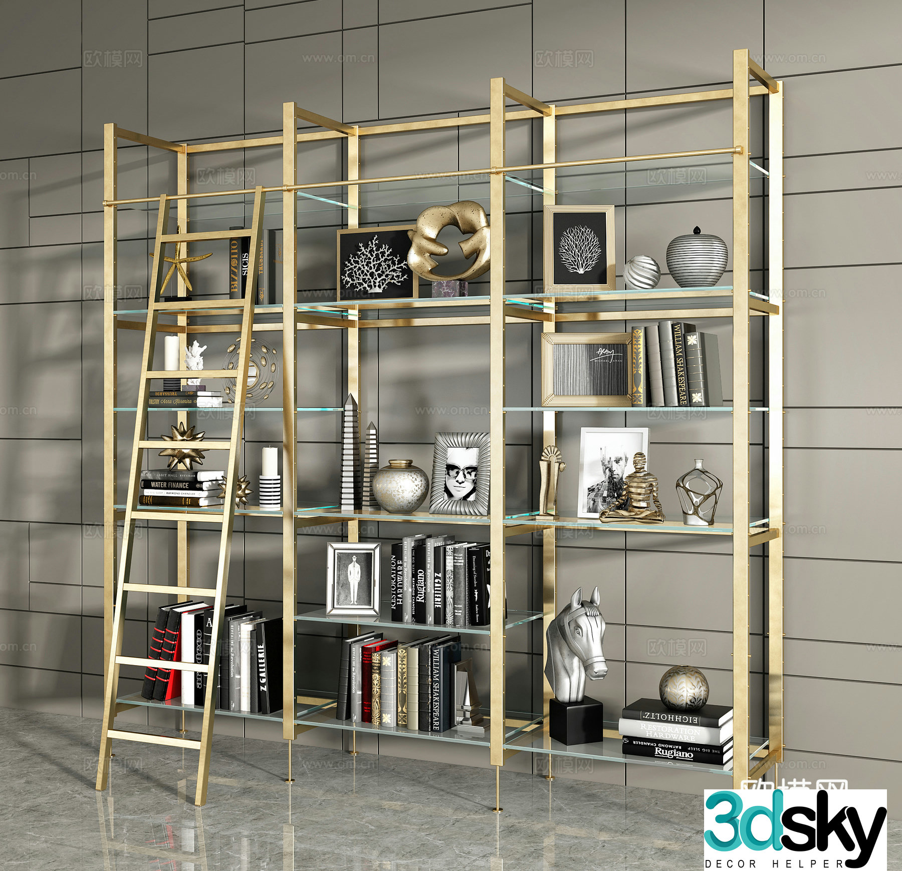 Modern decorative frame Metal decorative frame Ornaments Book Photo Frame Ornaments 3D Model