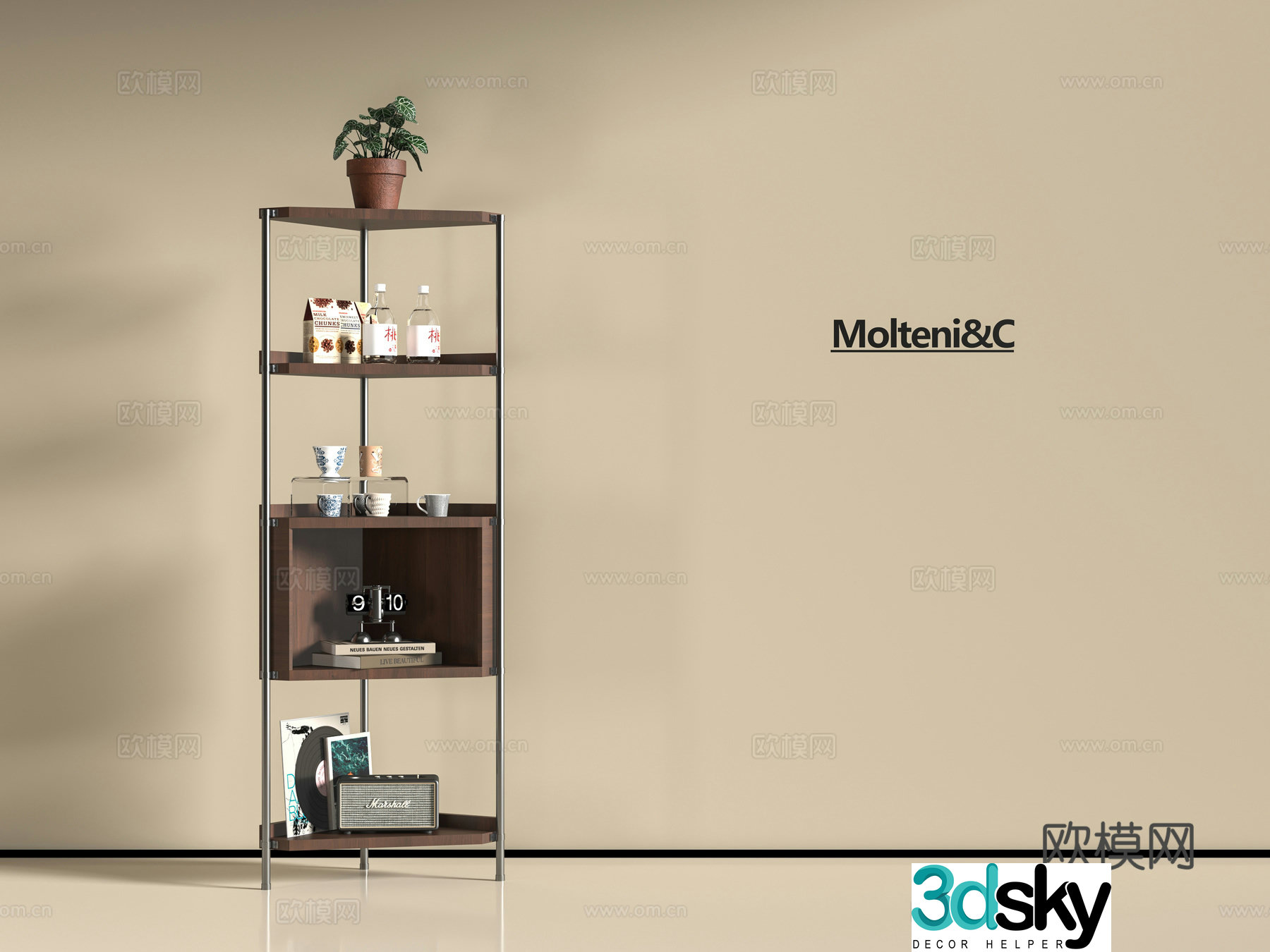 Modern corner sideboard 3D model