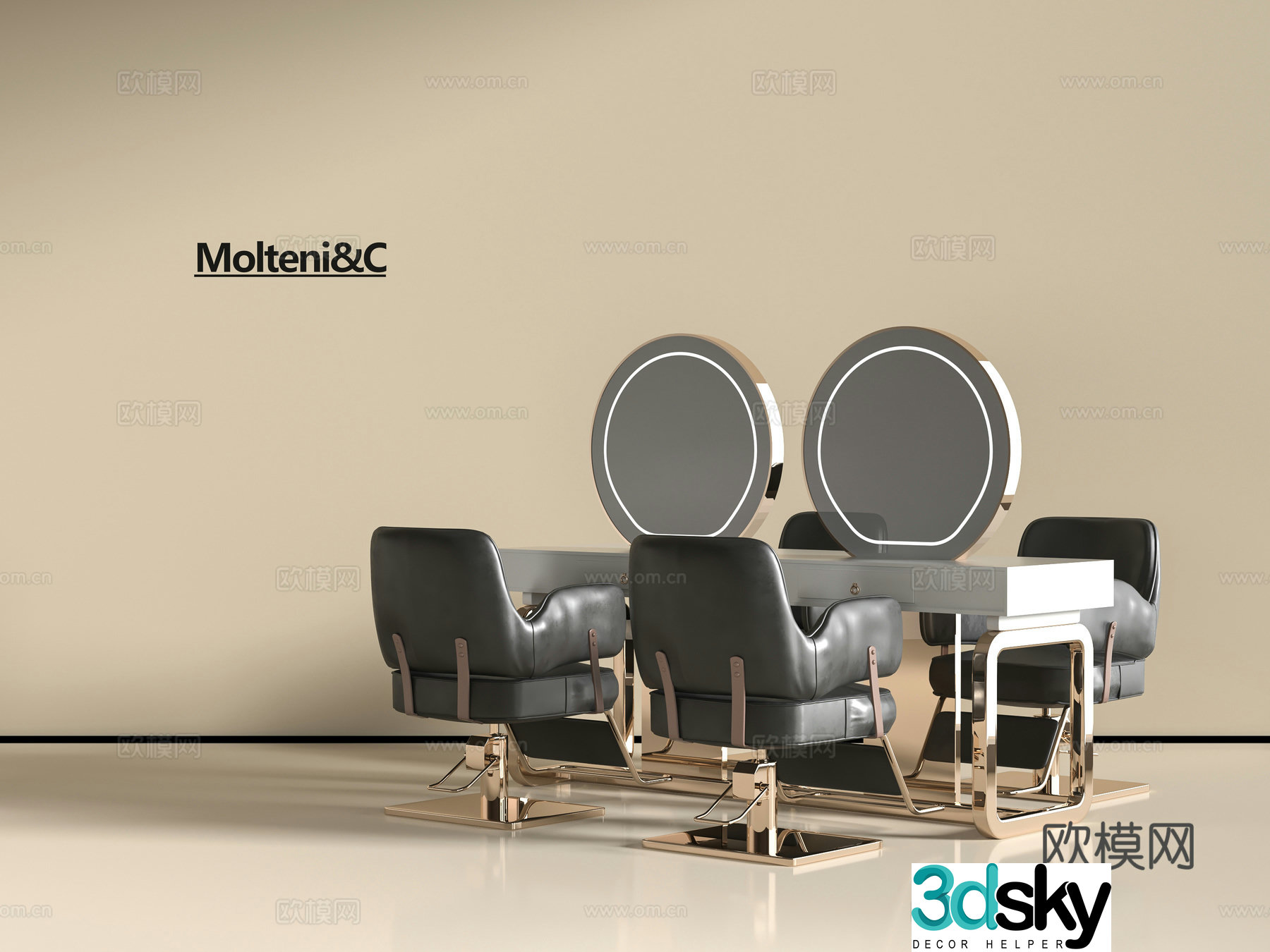 Modern barber shop 3d model