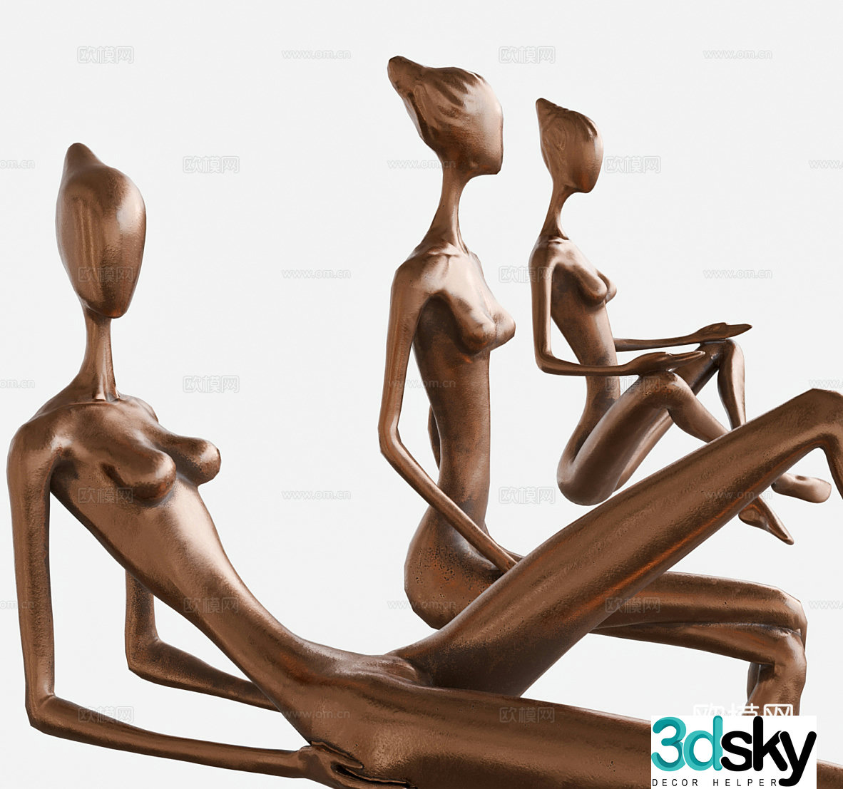 Modern character sculpture abstract sculpture sculpture installation woman 3d model