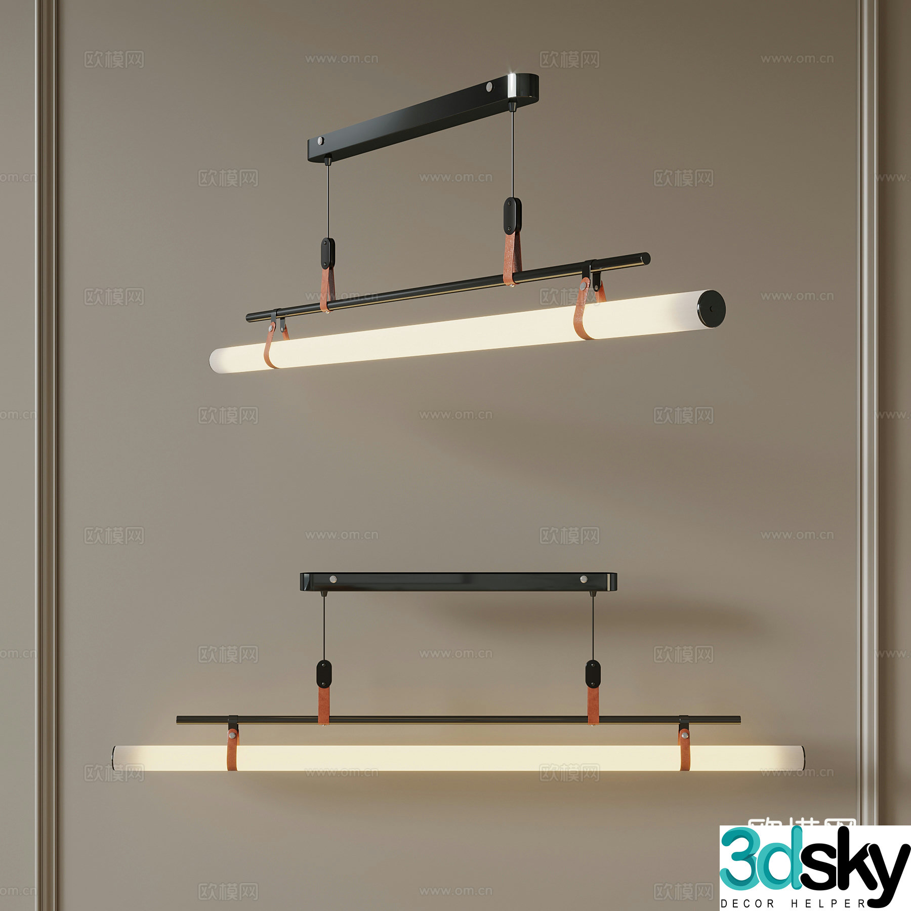 Modern Chandeliers Long Chandeliers Restaurant Chandeliers 3D Model