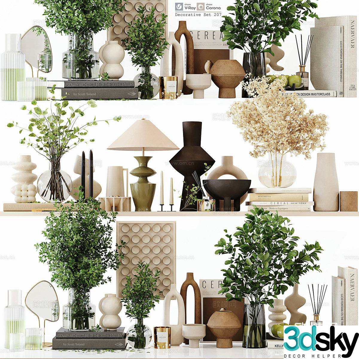 New Chinese style Wasabi ornament combination 3D model