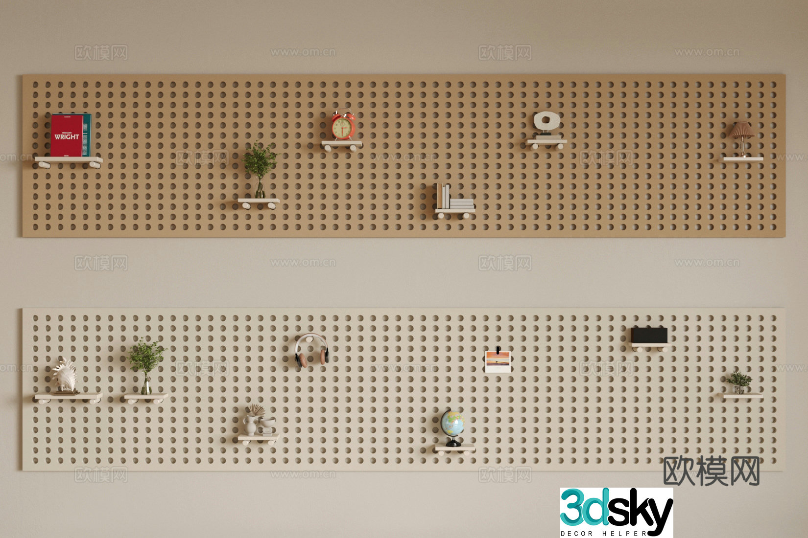 Hole board ornaments Study wall ornaments Bedroom Hole board pendant Entrance entrance wall decoration 3D model
