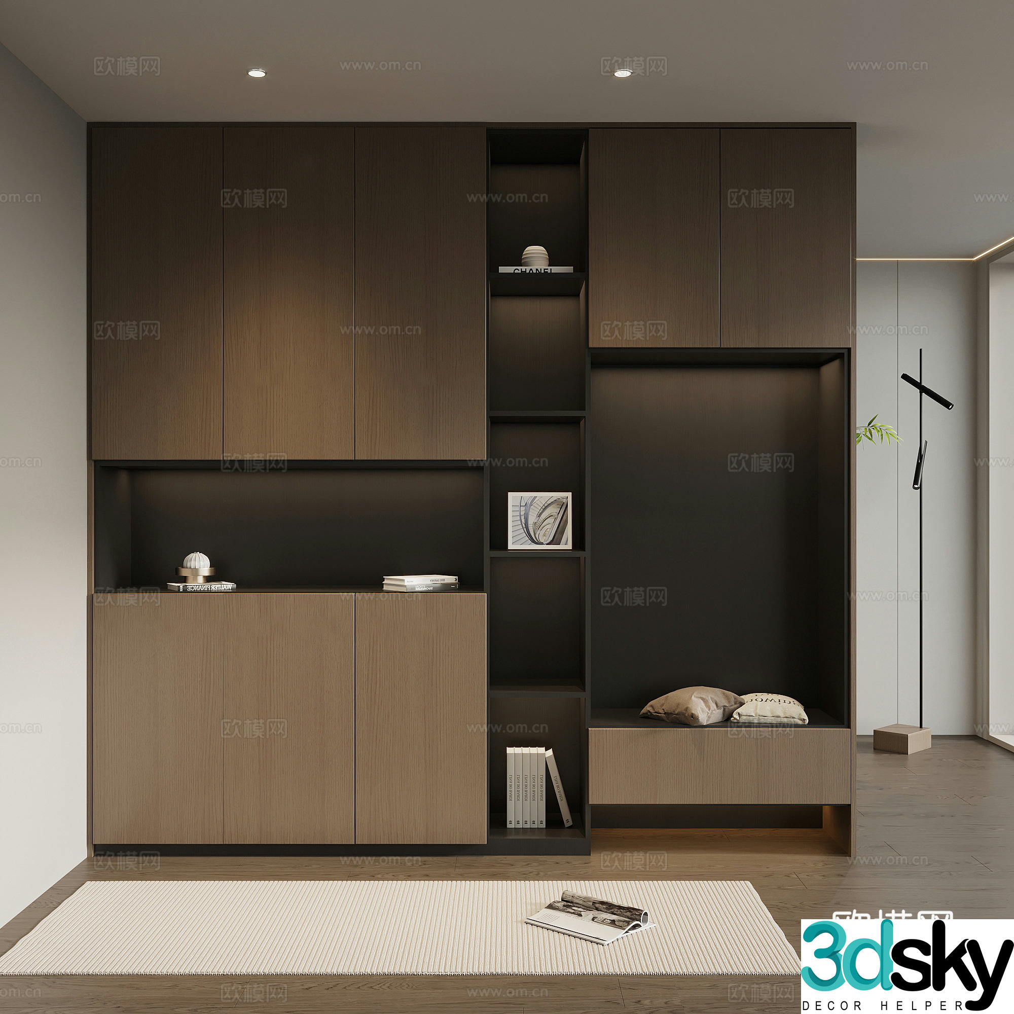 Italian style entrance cabinet side cabinet 3D model