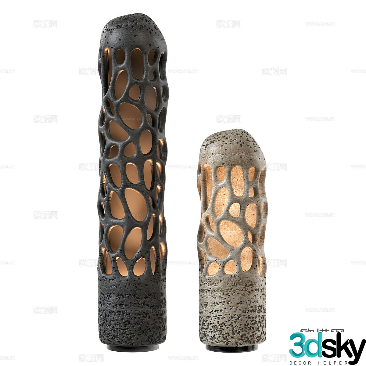 Modern Wasabi Honeycomb Decorative Floor Lamp 3D Model