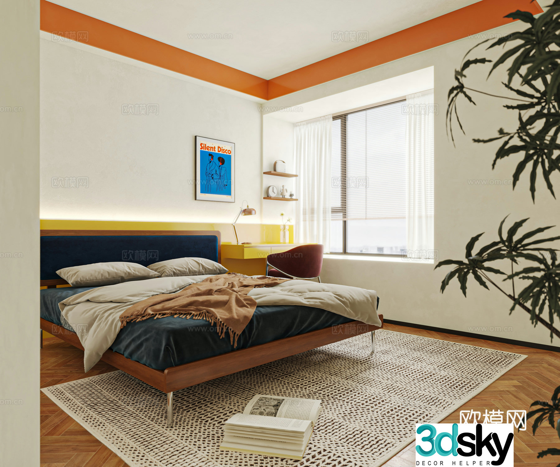 Modern Bauhaus Living Room Dopamine Living Room 3D Model