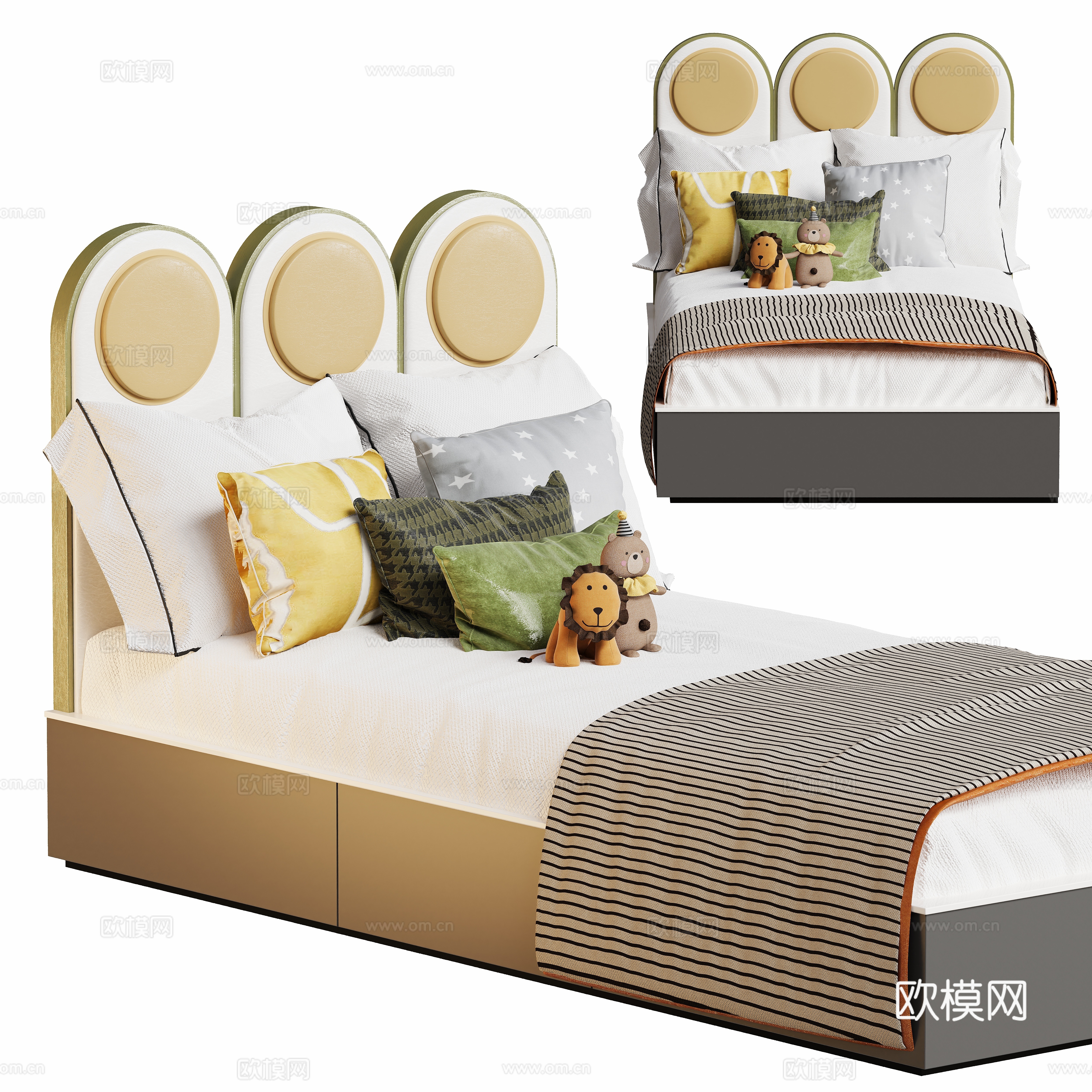 Modern children’s bedding pillow 3D model